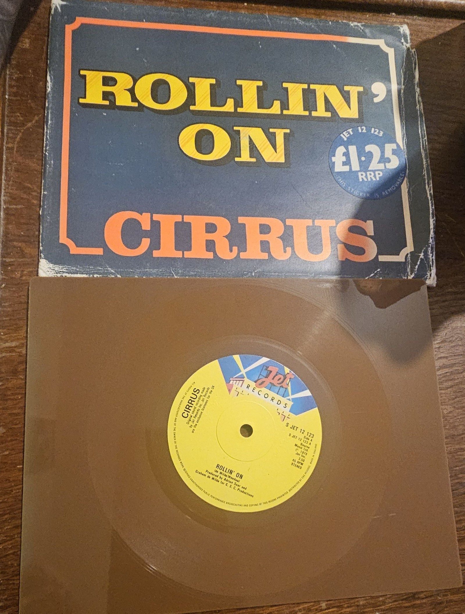 Cirrus Keep On Rollin Jet S Jet 12 123 7" Vinyl Single image 2