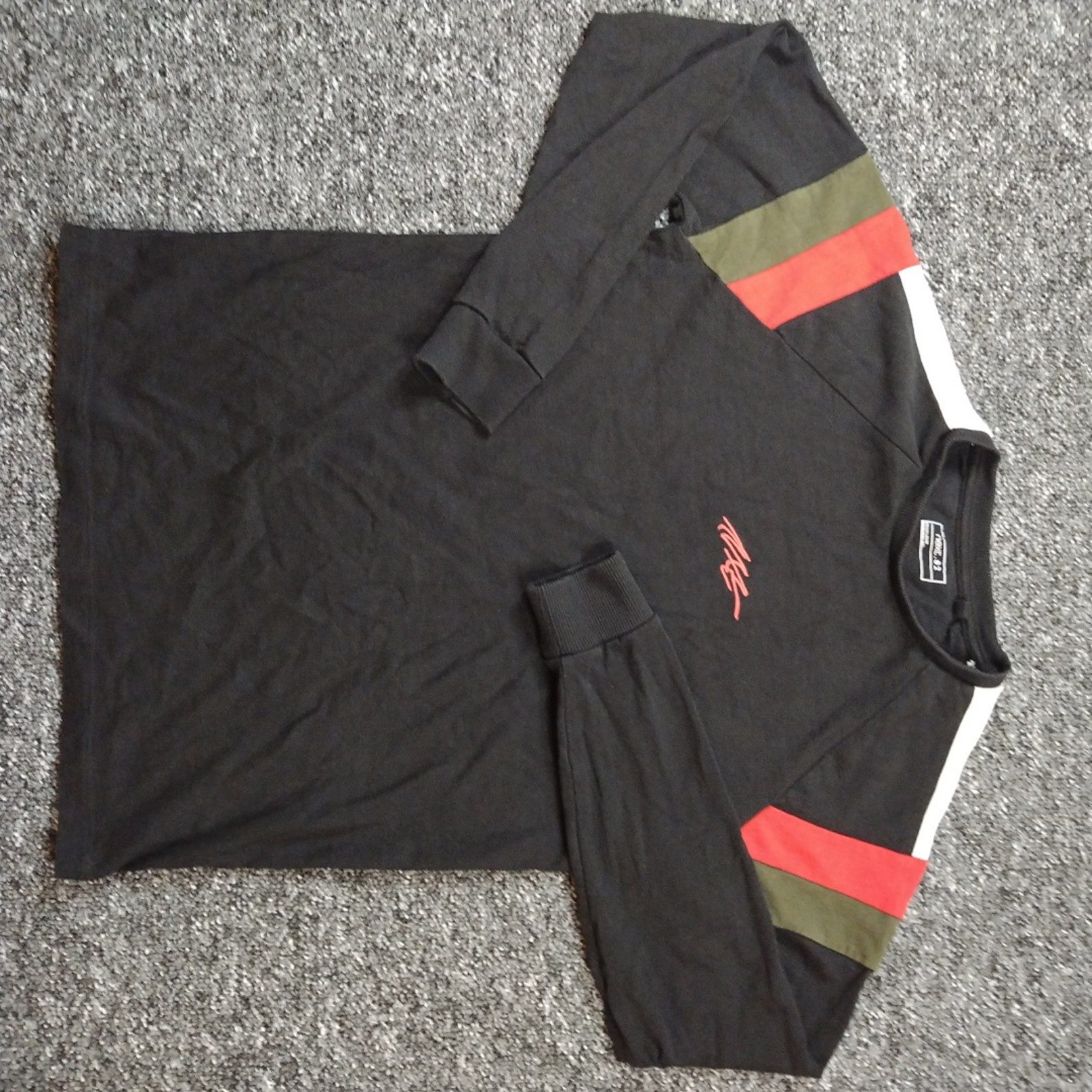 Next Men's Black Colourblock Long Sleeve Top Medium