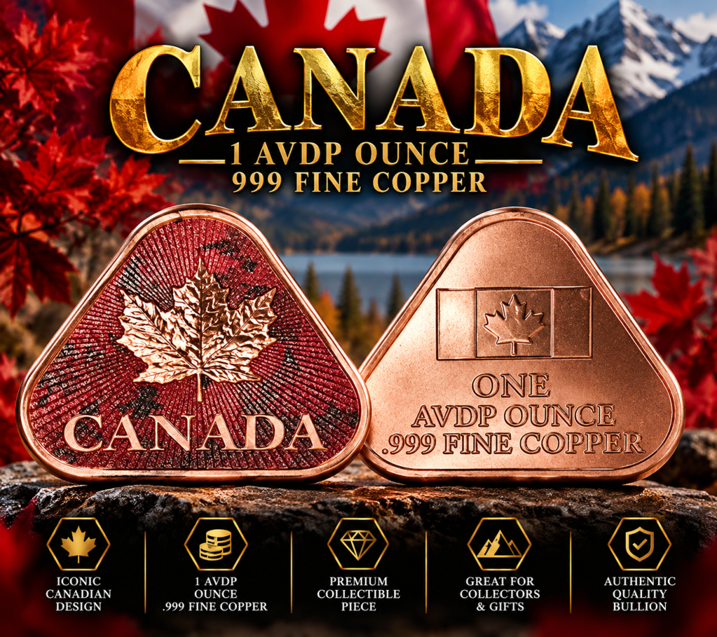 Canada Copper Triangular 1 Ounce Coin Collectible