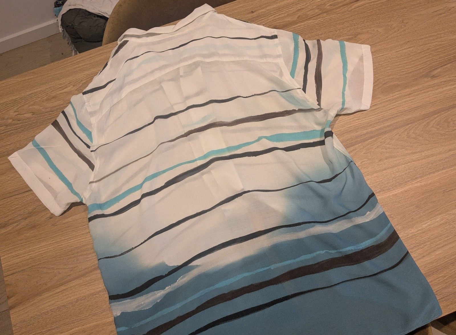 ZARA MAN Ombre Stripe Short Sleeve Shirt XL image 5