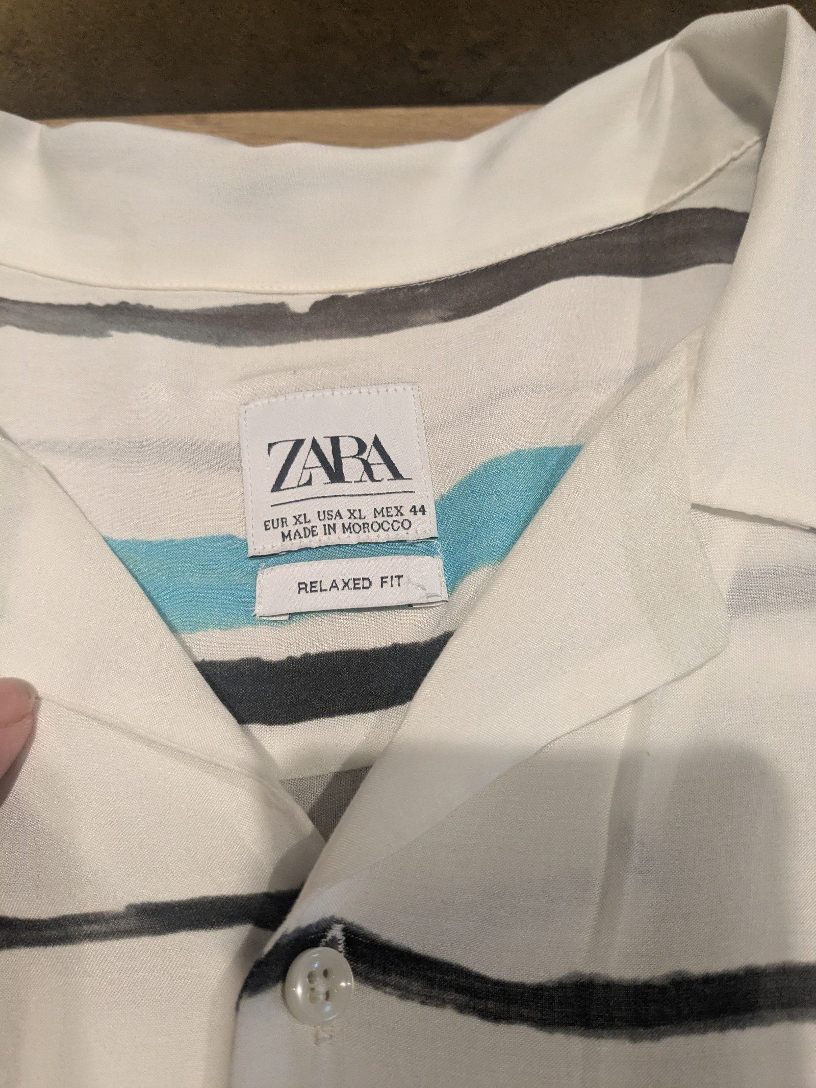 ZARA MAN Ombre Stripe Short Sleeve Shirt XL image 4