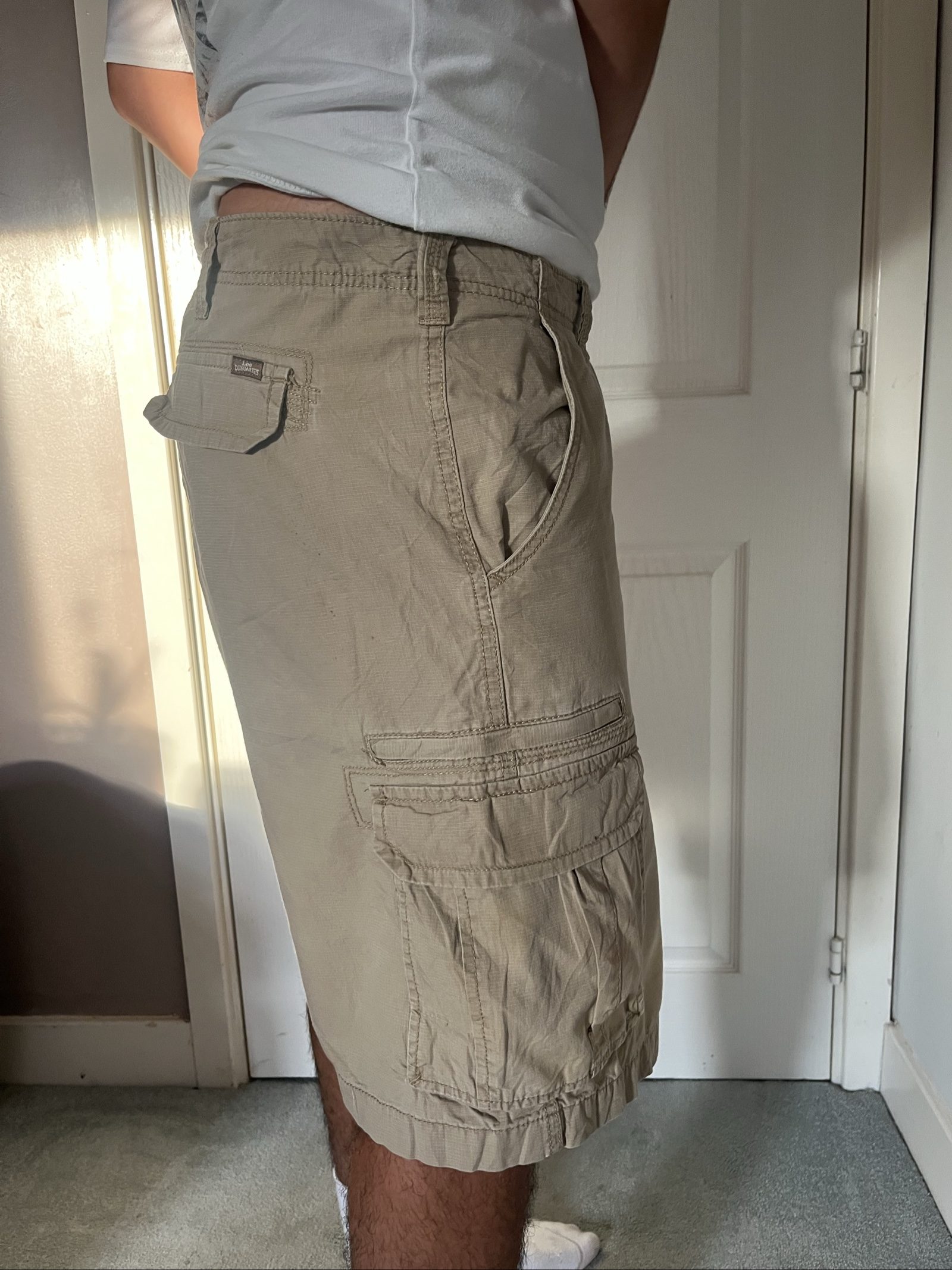 Lee Men's Beige Cargo Shorts XLarge Multi Pocket