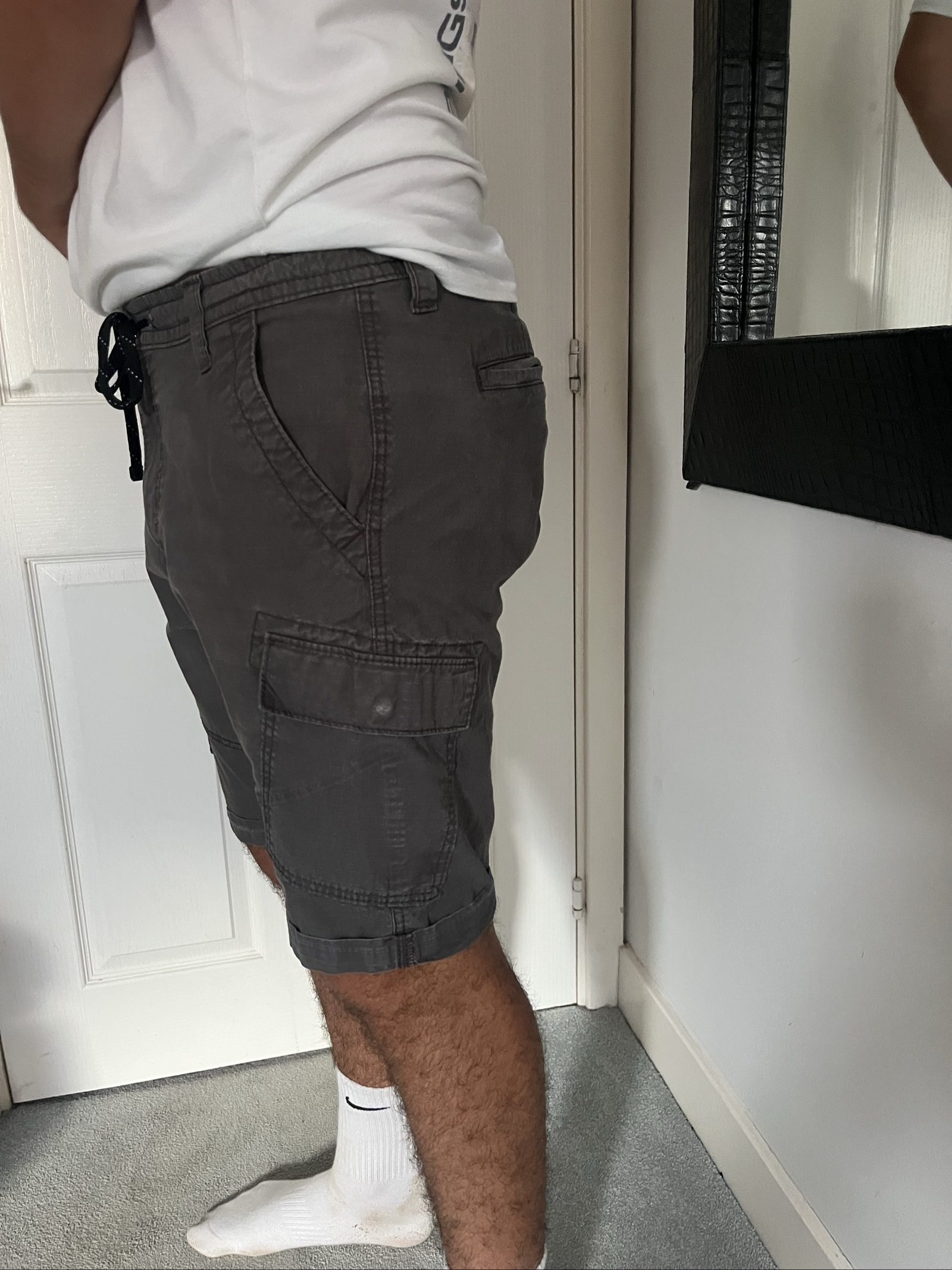 Denizen from Levi's Men's Grey Cargo Shorts large Drawstring Waist image 2