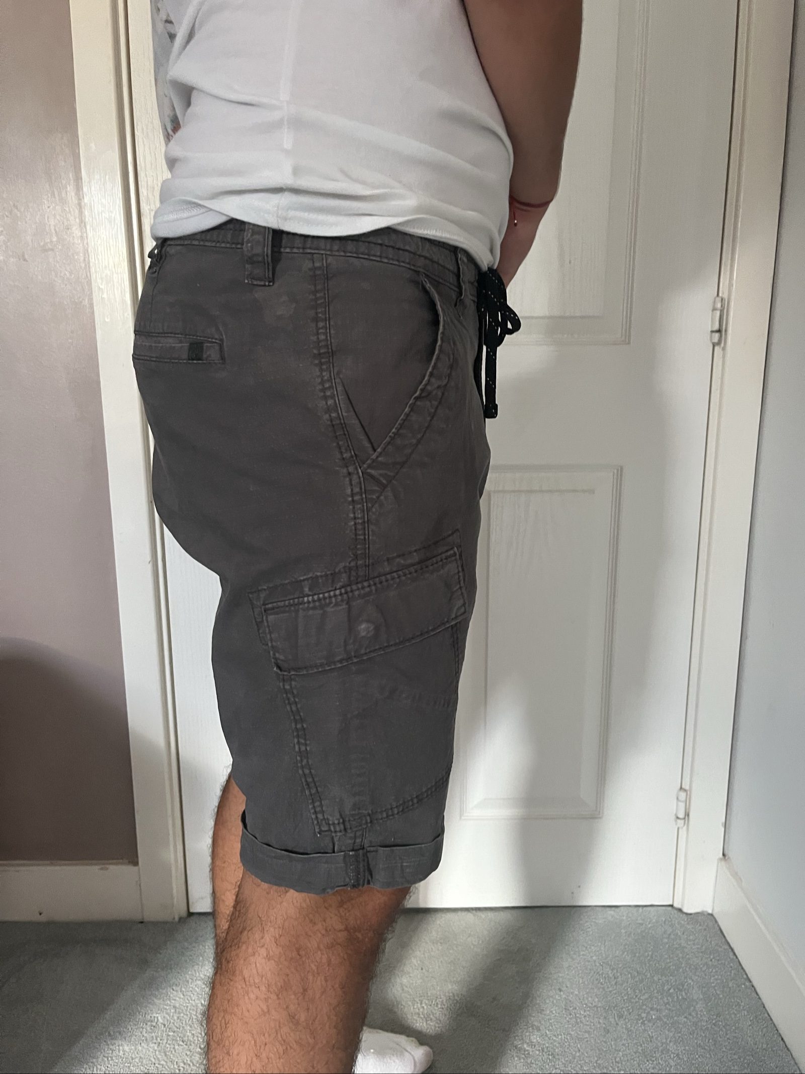 Denizen from Levi's Men's Grey Cargo Shorts large Drawstring Waist image 3