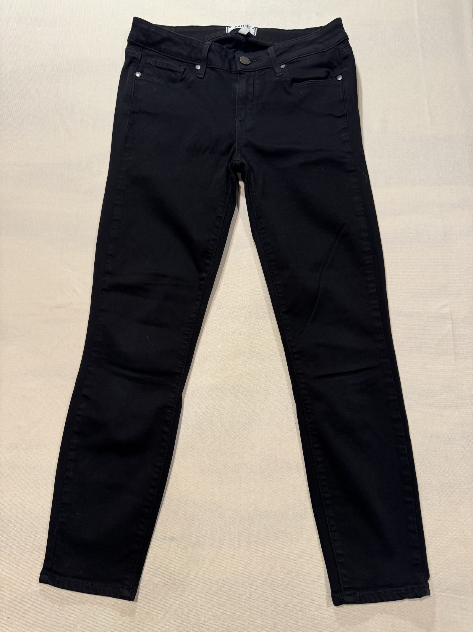 Women’s PAIGE Verdugo Crop Skinny Jeans – Black – 27 (Small)