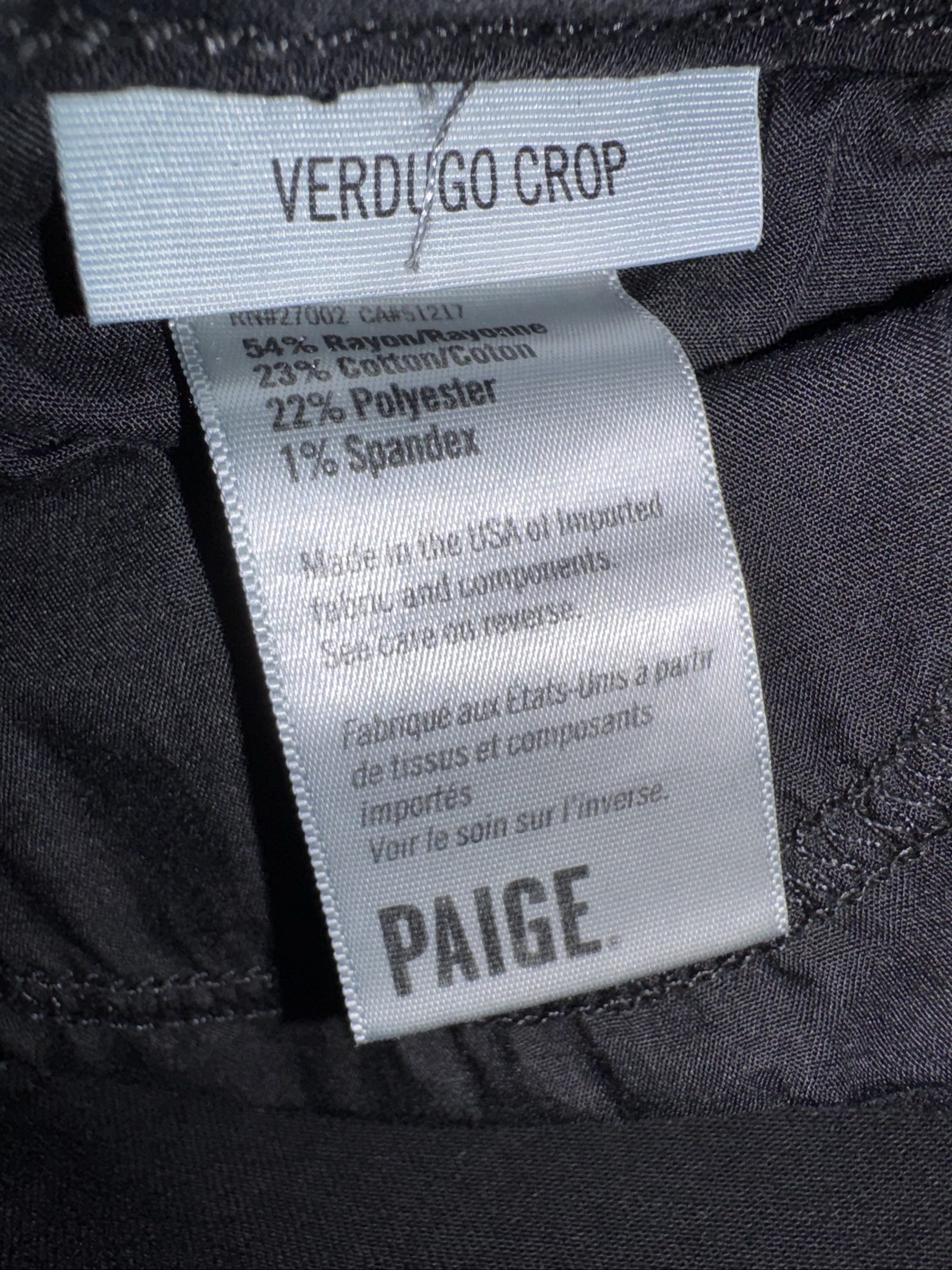 Women’s PAIGE Verdugo Crop Skinny Jeans – Black – 27 (Small) image 3