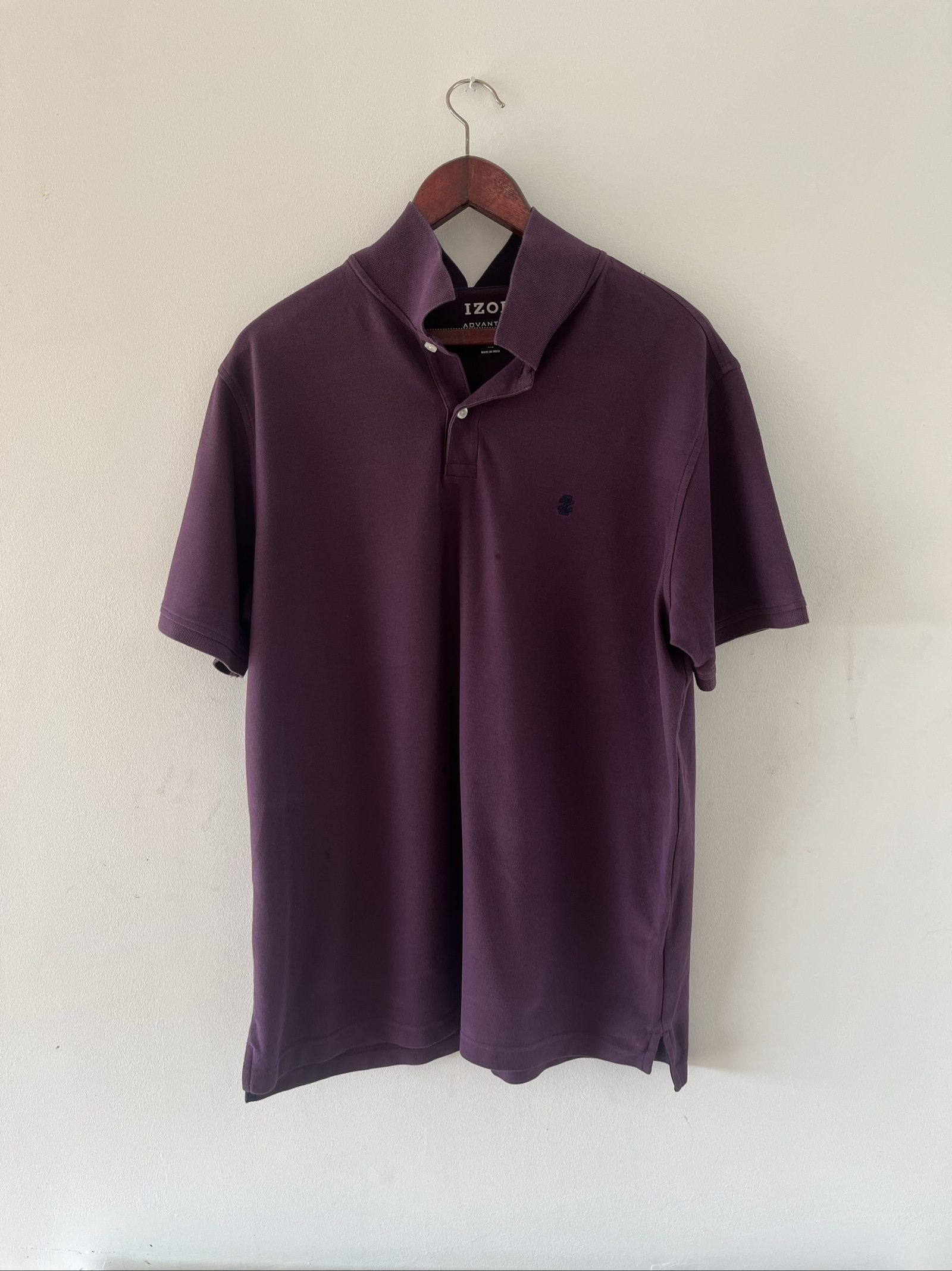 Izod Men's Purple Polo Shirt Medium Cotton