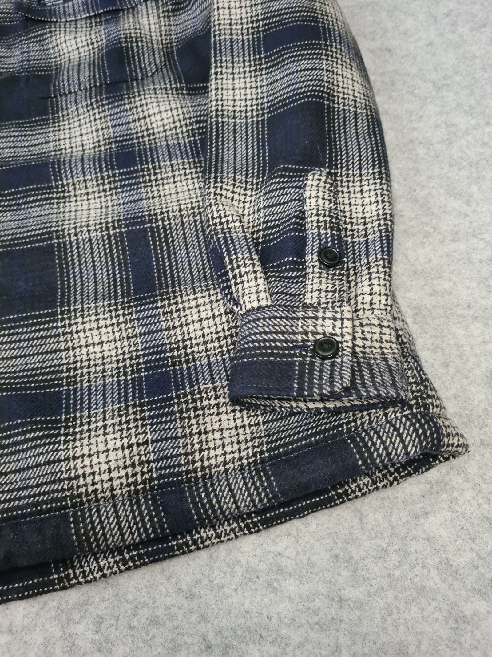 Superdry Checked Jacket Navy Beige Fleece Lined Size Medium 1179 image 3