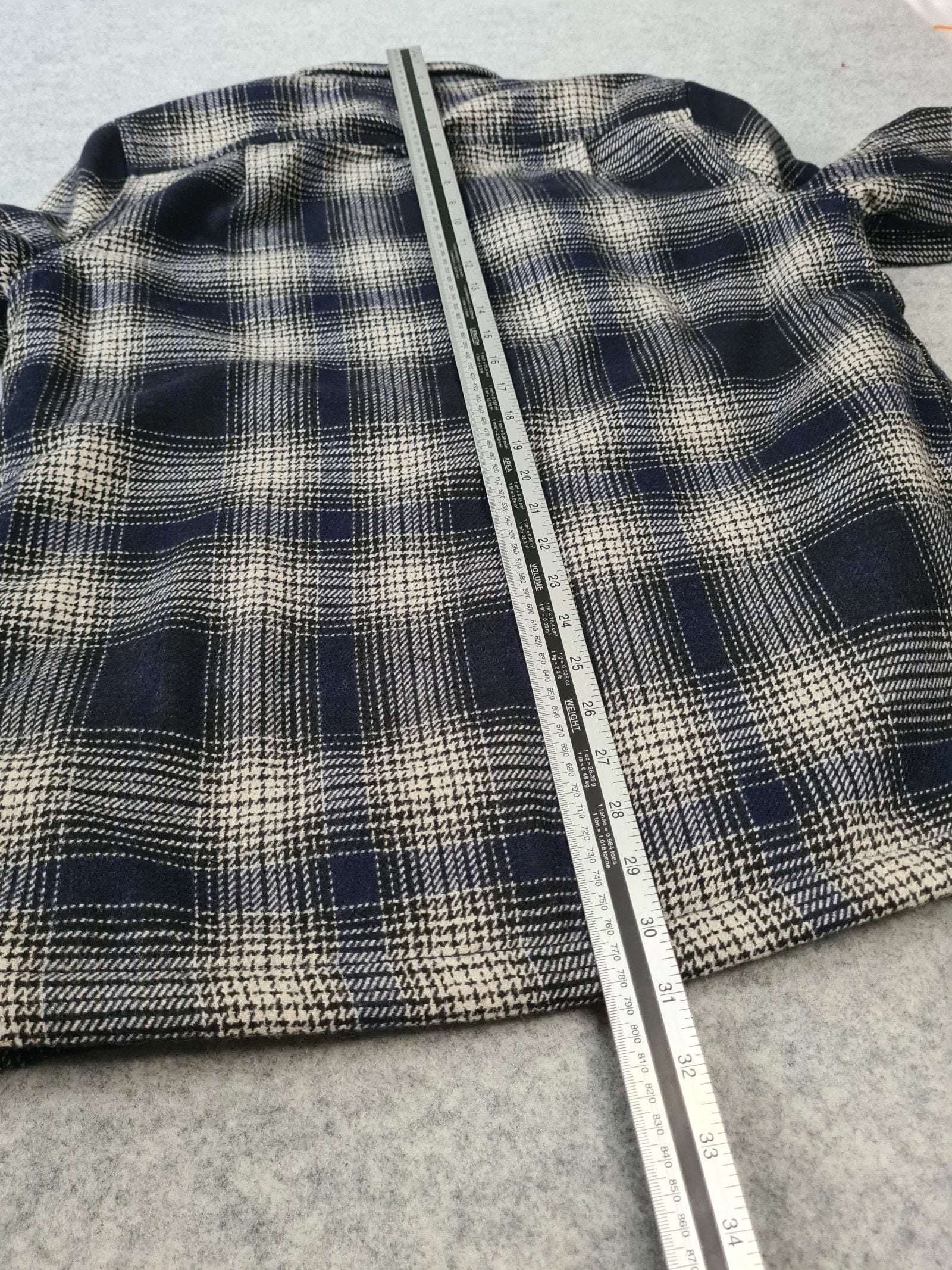 Superdry Checked Jacket Navy Beige Fleece Lined Size Medium 1179 image 7