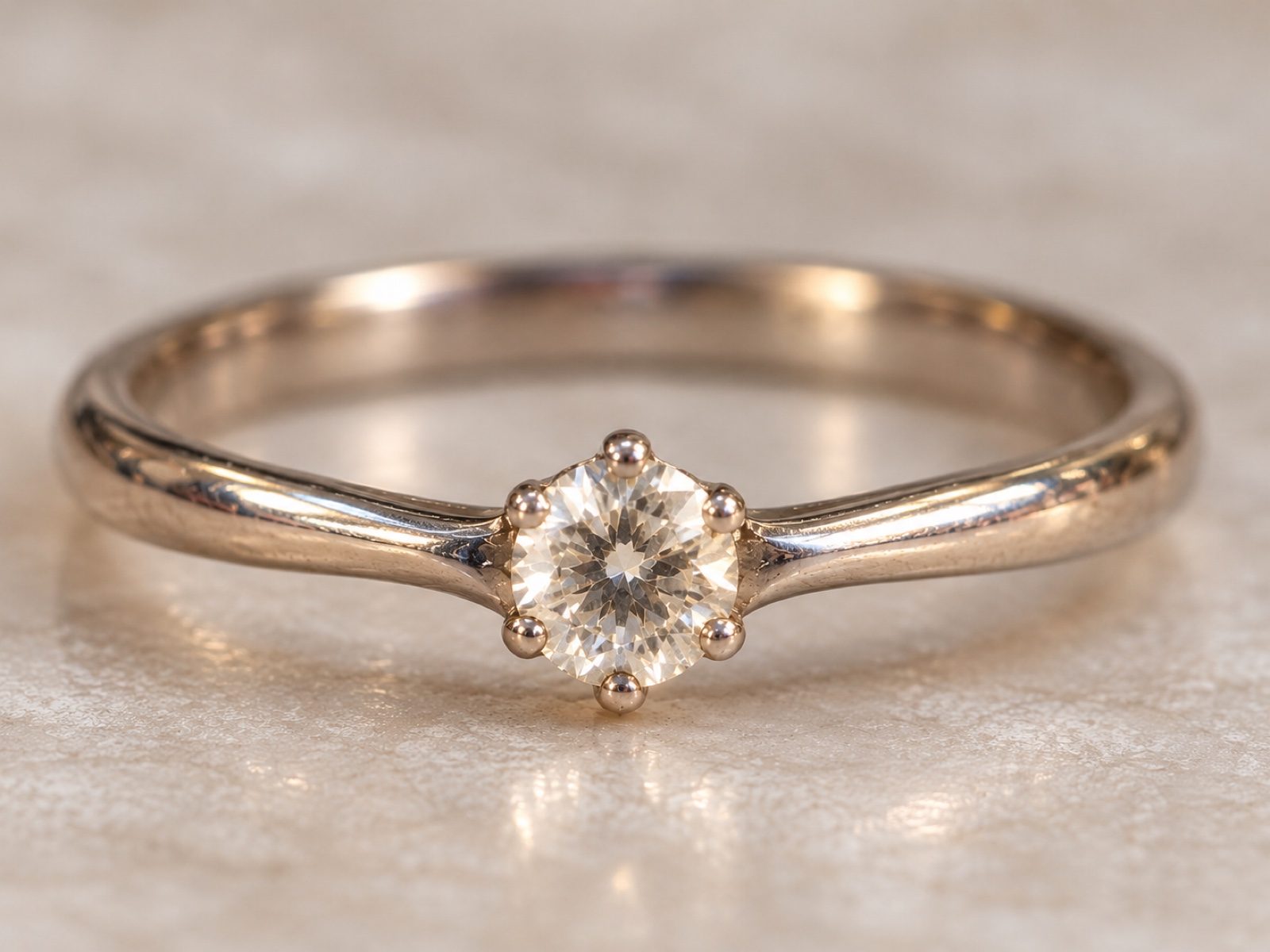 9ct White Gold Diamond Solitaire Engagement Ring Size L Approx 0.50ct