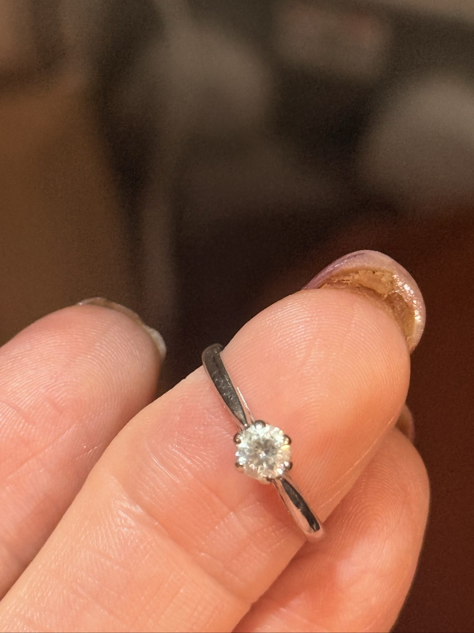 9ct White Gold Diamond Solitaire Engagement Ring Size L Approx 0.50ct image 4
