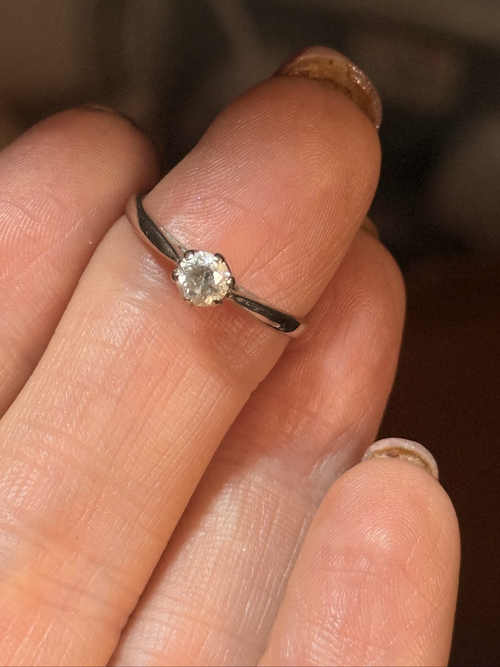 9ct White Gold Diamond Solitaire Engagement Ring Size L Approx 0.50ct image 6