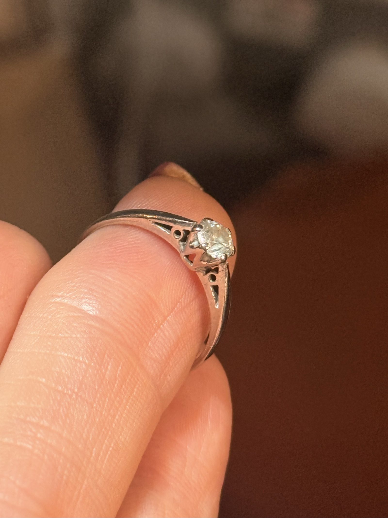 9ct White Gold Diamond Solitaire Engagement Ring Size L Approx 0.50ct image 3