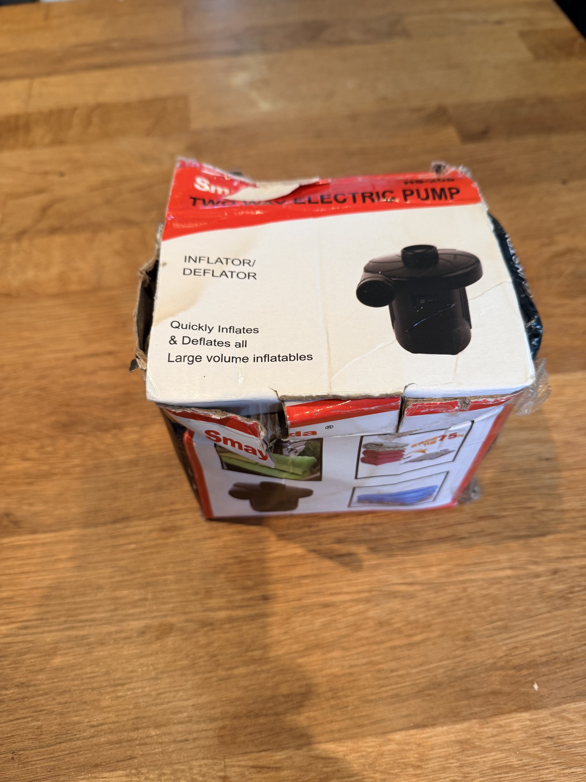 Smay Black Electric Air Pump HS-208 with AC/DC Adapters image 5
