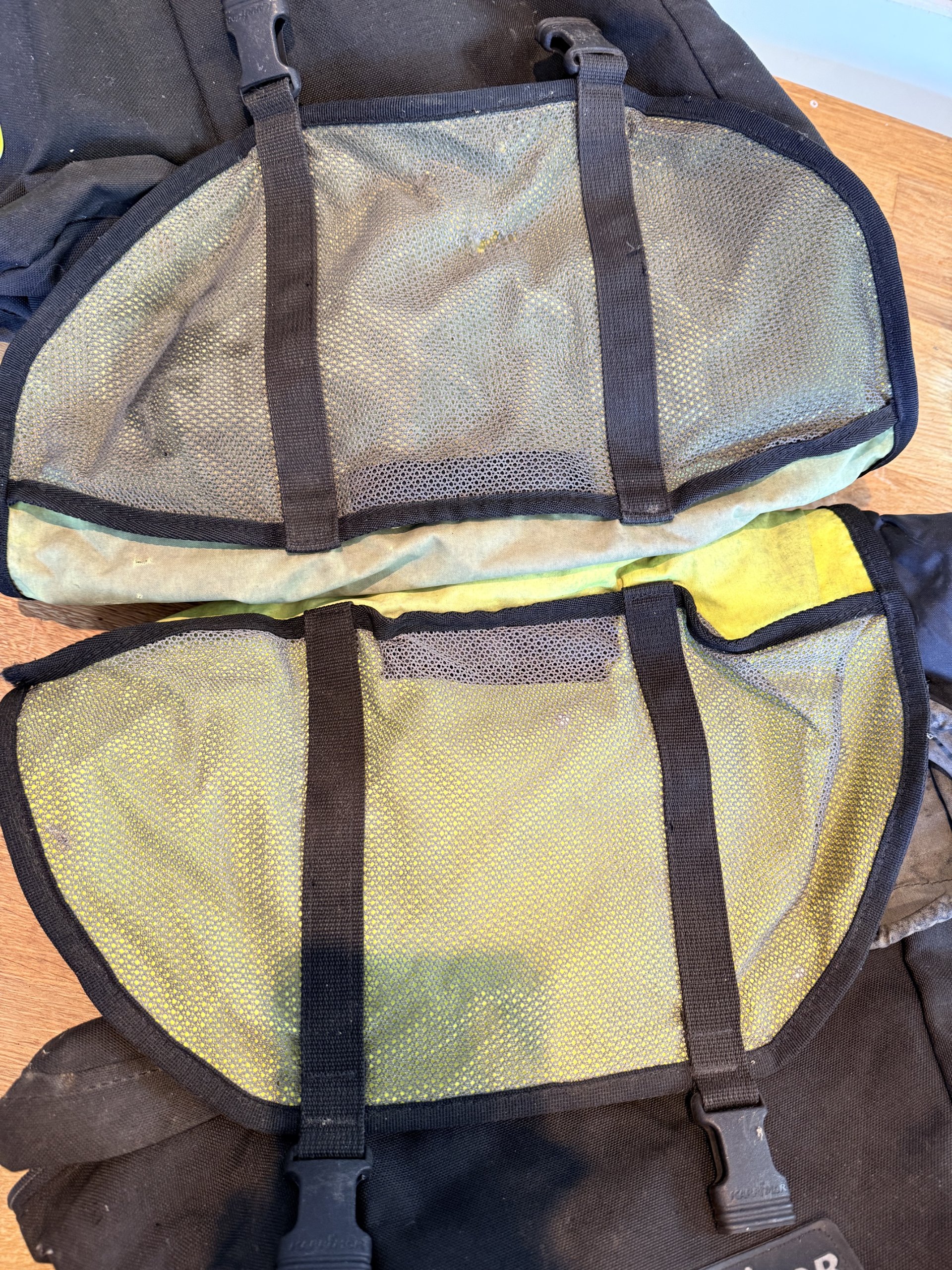 Vintage 90s Karrimor Black & Yellow Bicycle rear Pannier Bags Pair image 8
