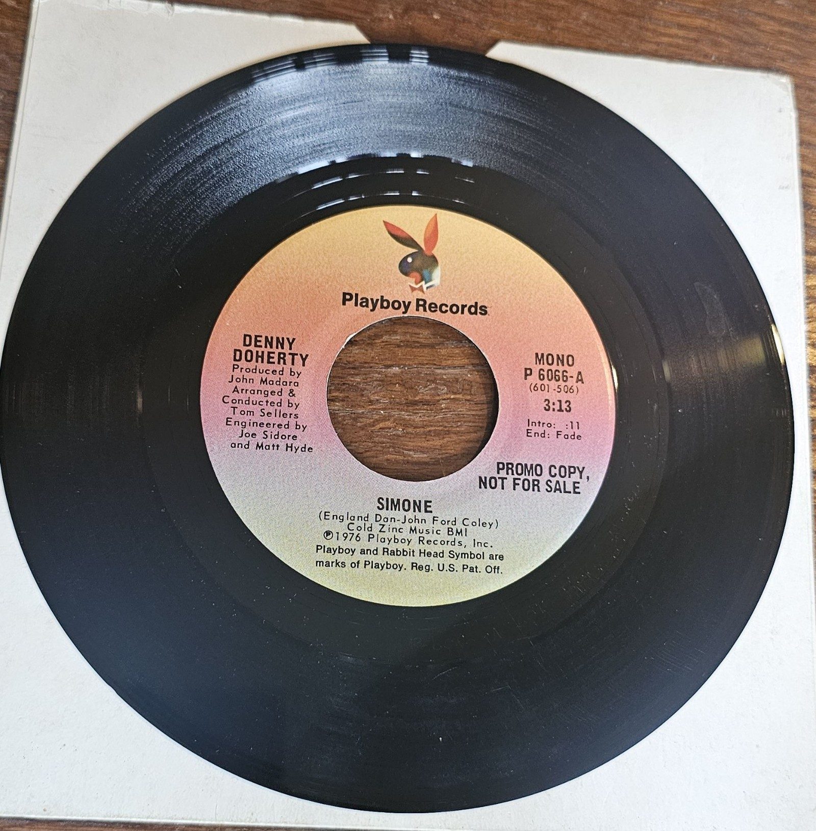 Denny Doherty Simone Playboy Records P 6066 7" Vinyl Single PROMO