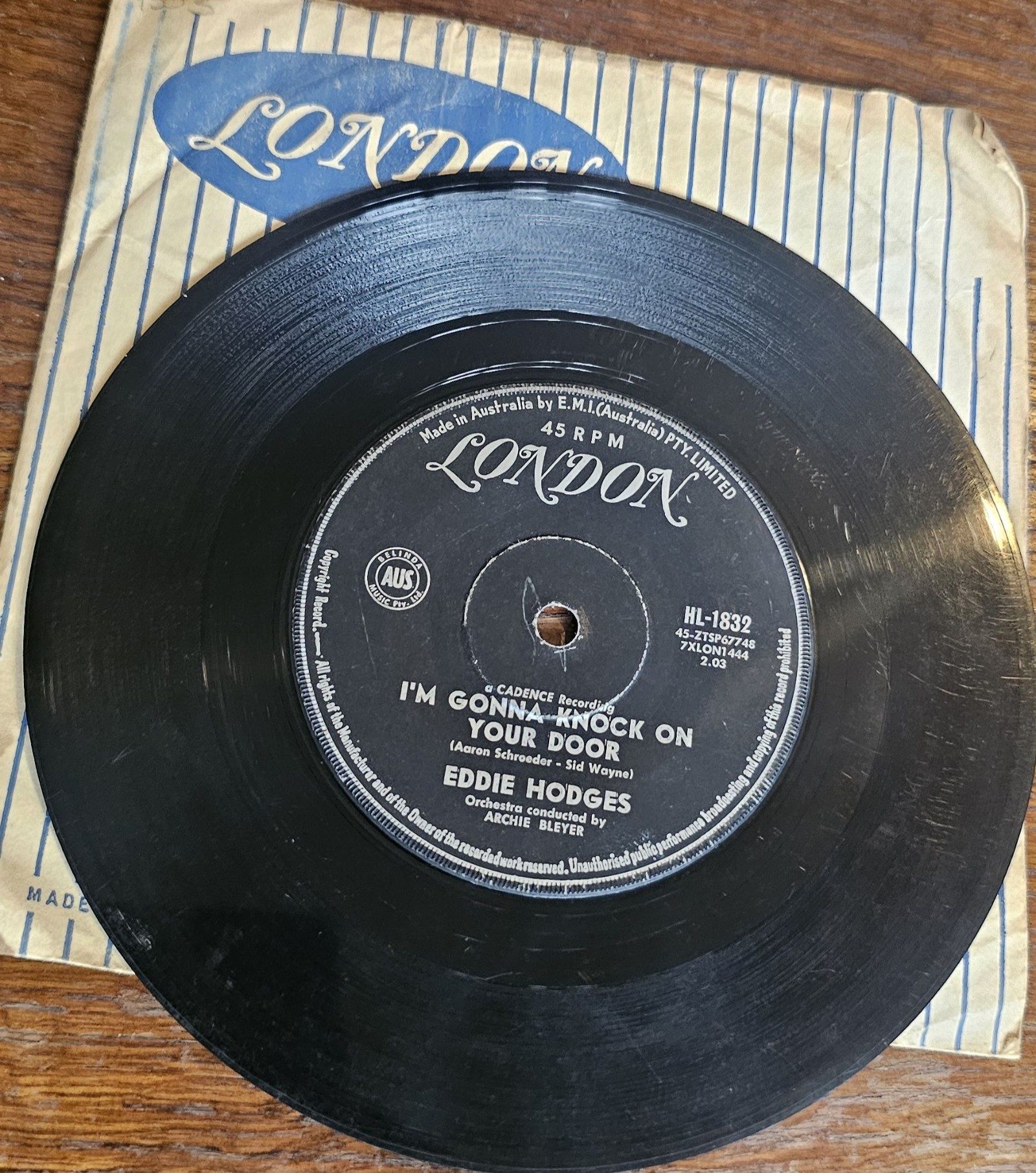 Eddie Hodges I'm Gonna Knock On Your Door London HL-1832 7" Vinyl Single