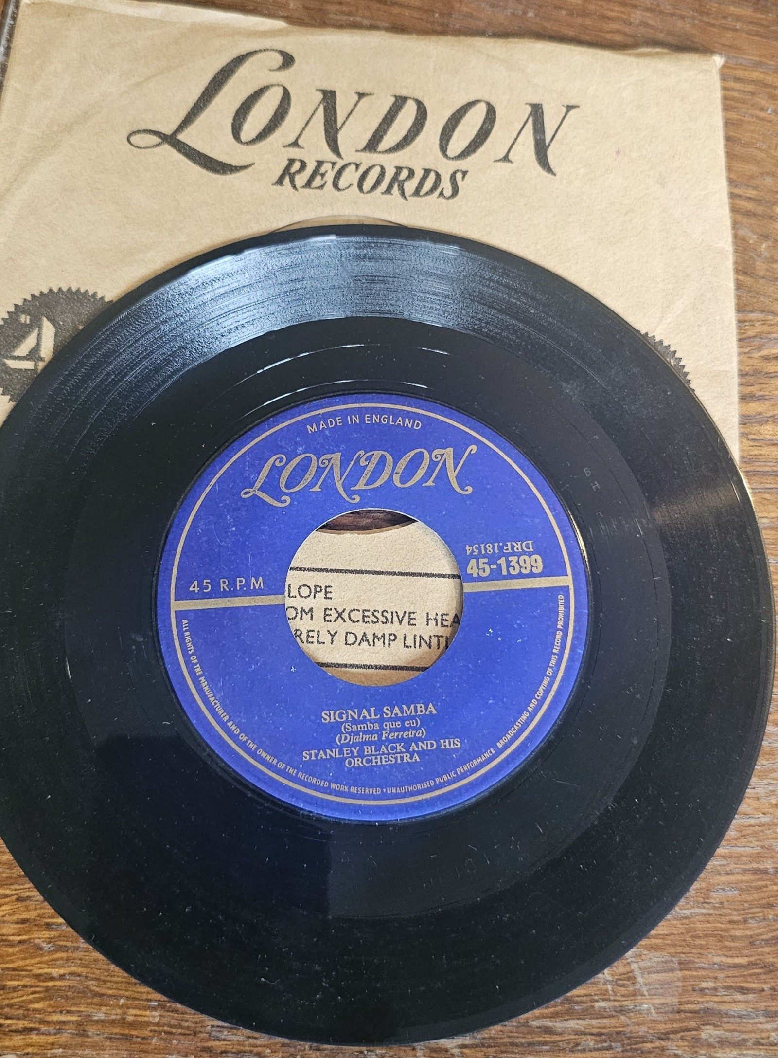 Stanley Black Signal Samba London 45 1399 7" Vinyl Single