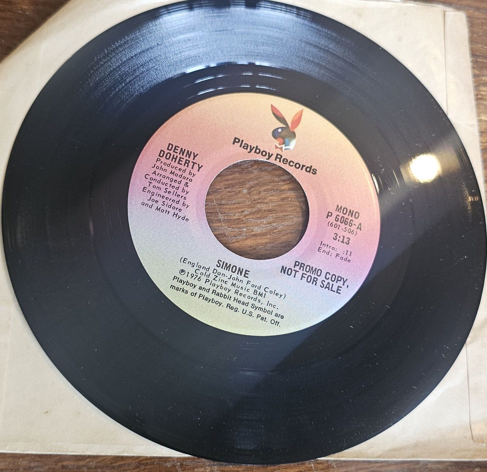 Denny Doherty Simone Playboy Records P 6066 7" UK Vinyl Single PROMO