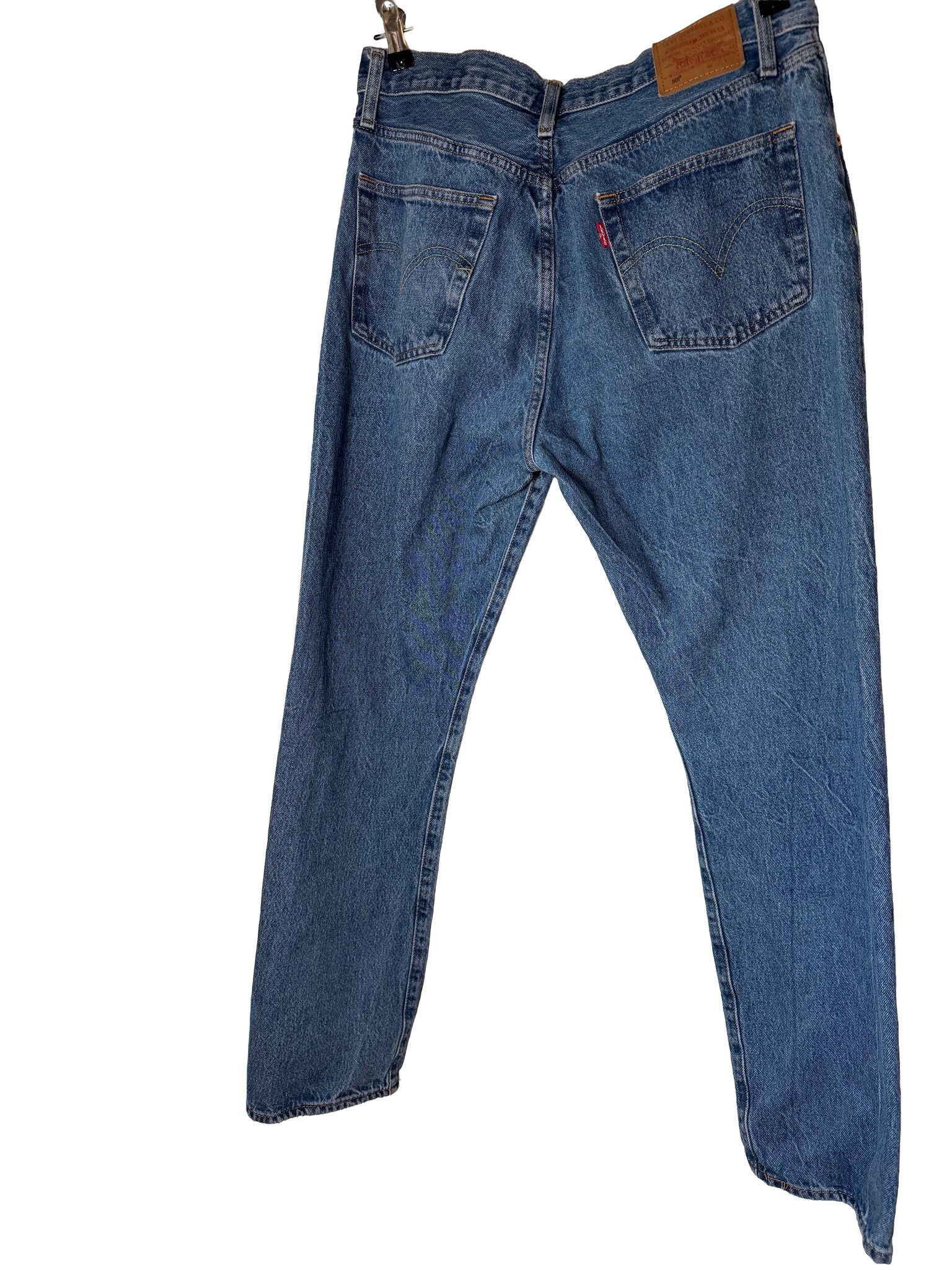 Levi's 501 Original Fit Straight Leg Jeans Medium Wash Blue Denim W31 L30 (Fits 32x29) image 2