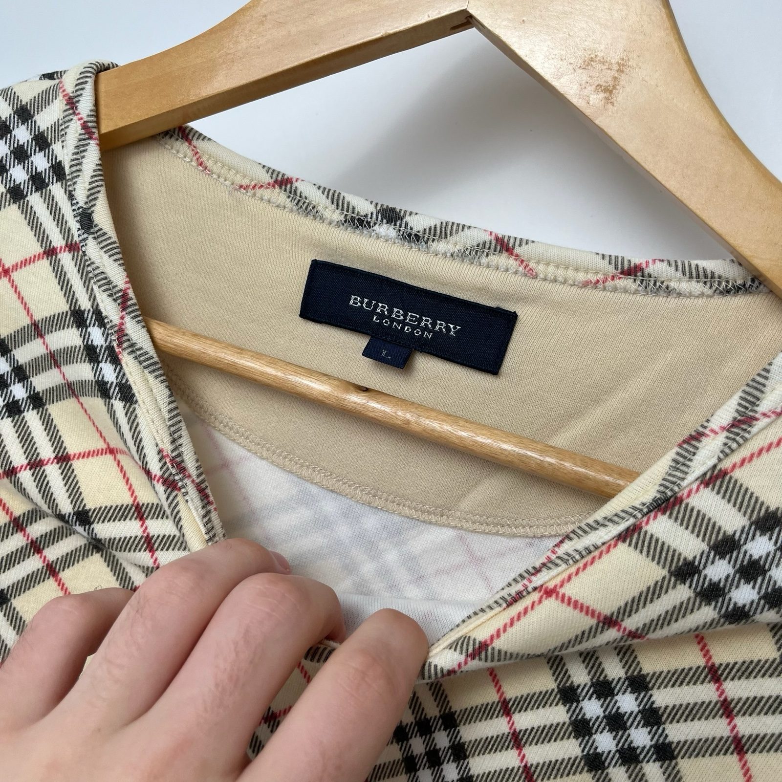 Burberry Nova Check Lightweight Beige Jumper - L image 3