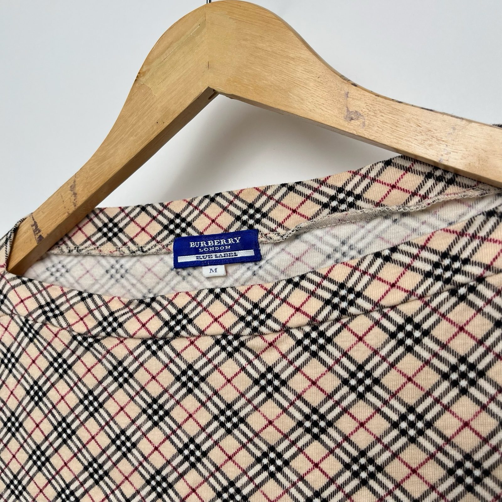 Burberry Nova Check Stretch Boat Neck 3/4 Sleeve Top - S image 5