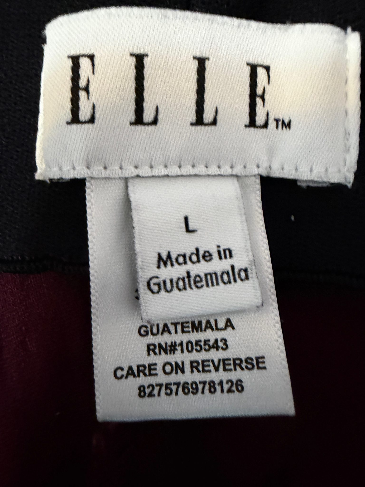ELLE Women's Burgundy & White Skinny Ankle Pants Large image 6