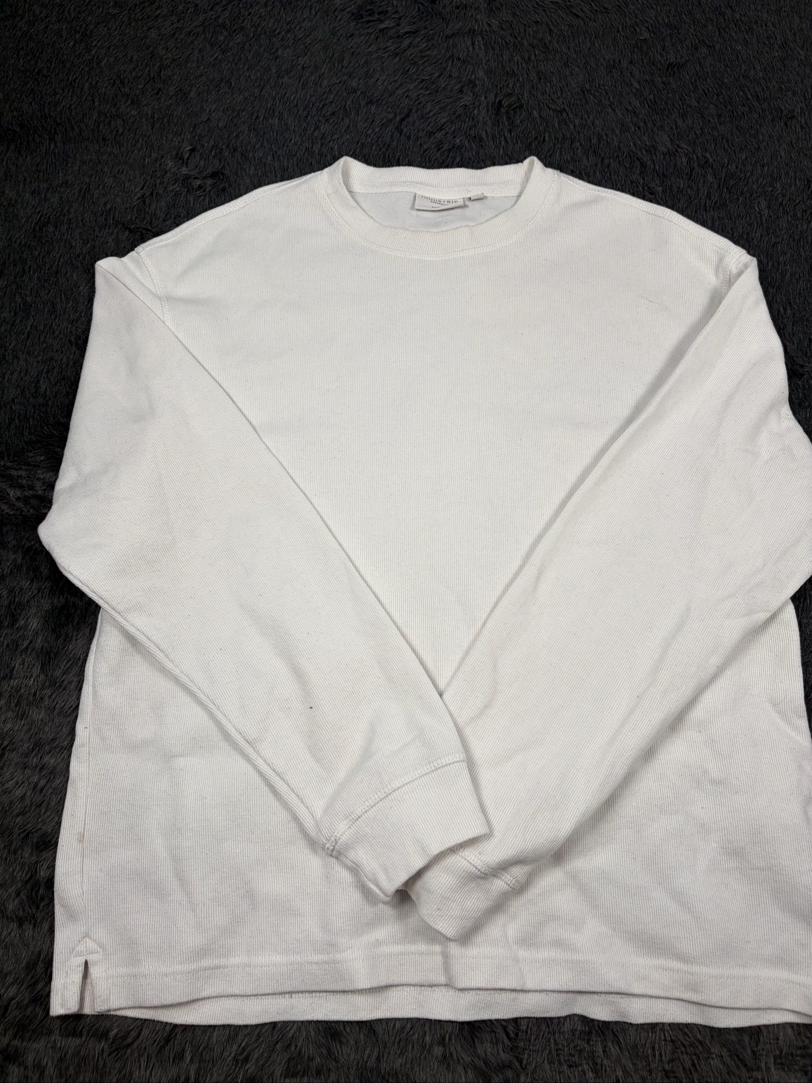 Industrie White Crew Neck Sweatshirt Medium Cotton Blend