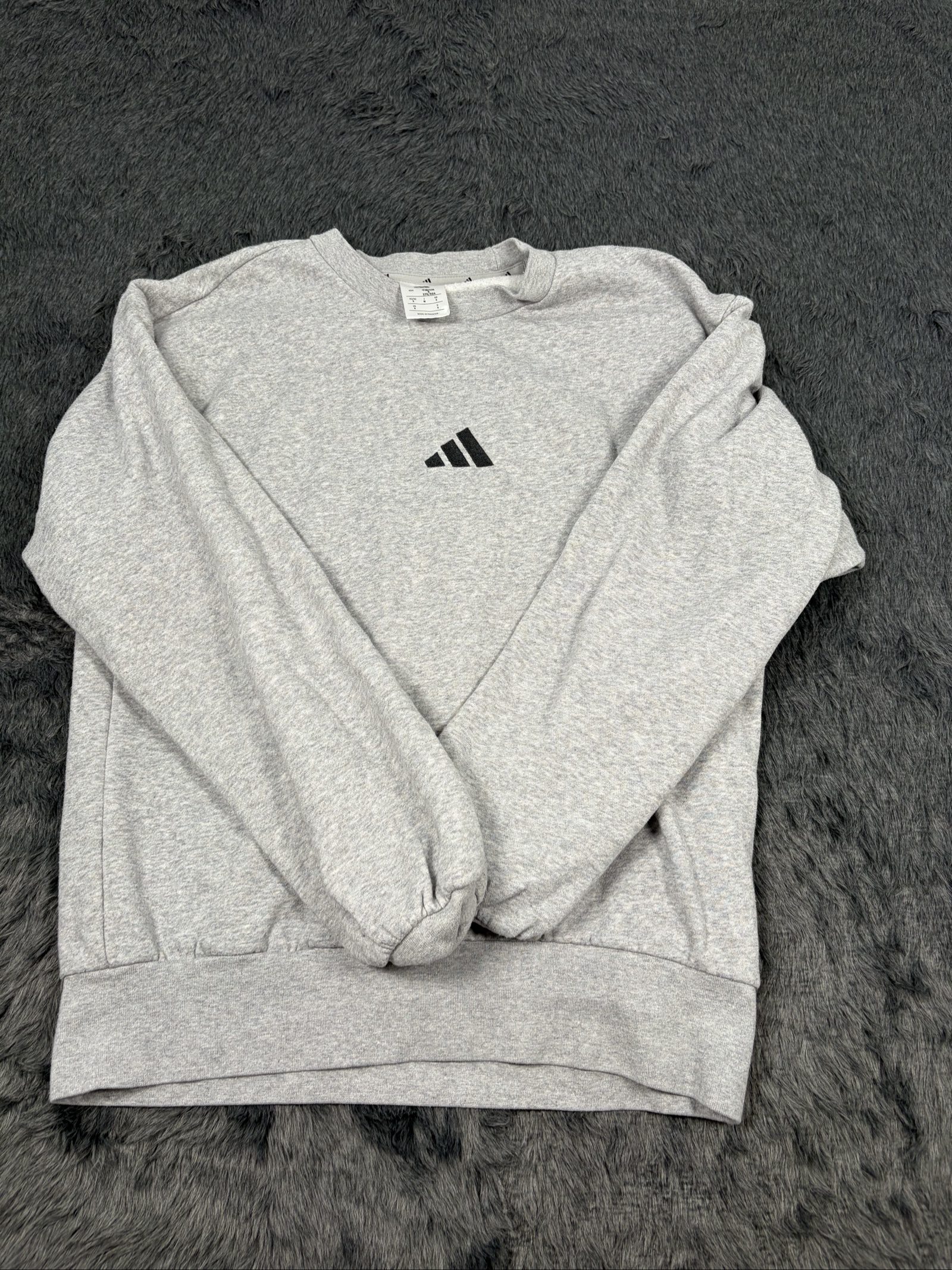 Adidas Grey Unisex Small Sweatshirt with Black Logo