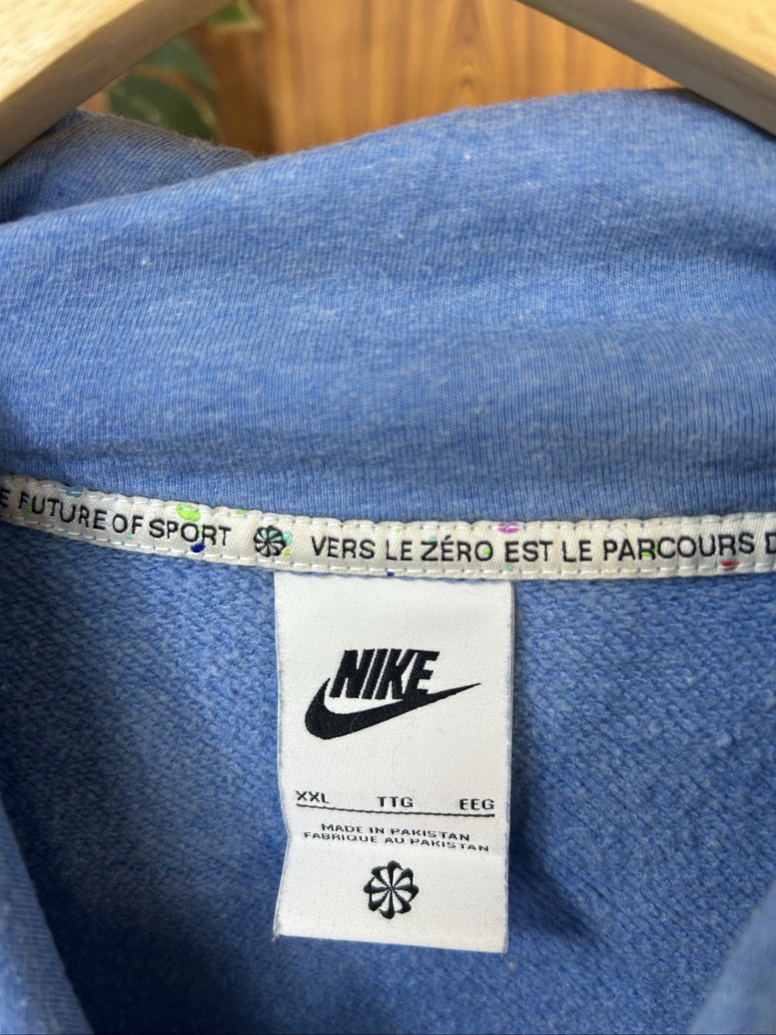 Nike Felpa con Cappuccio Blu Uomo XXL Logo Leopardato image 3