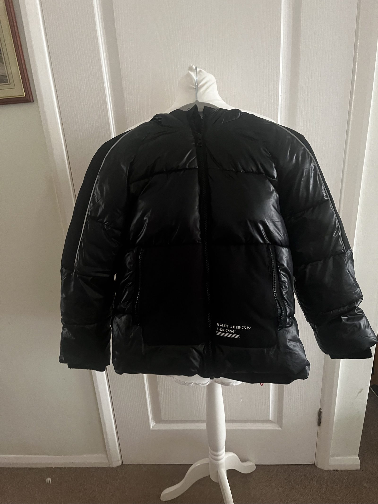 George Kids Black Puffer Jacket 10-11 Years Hooded