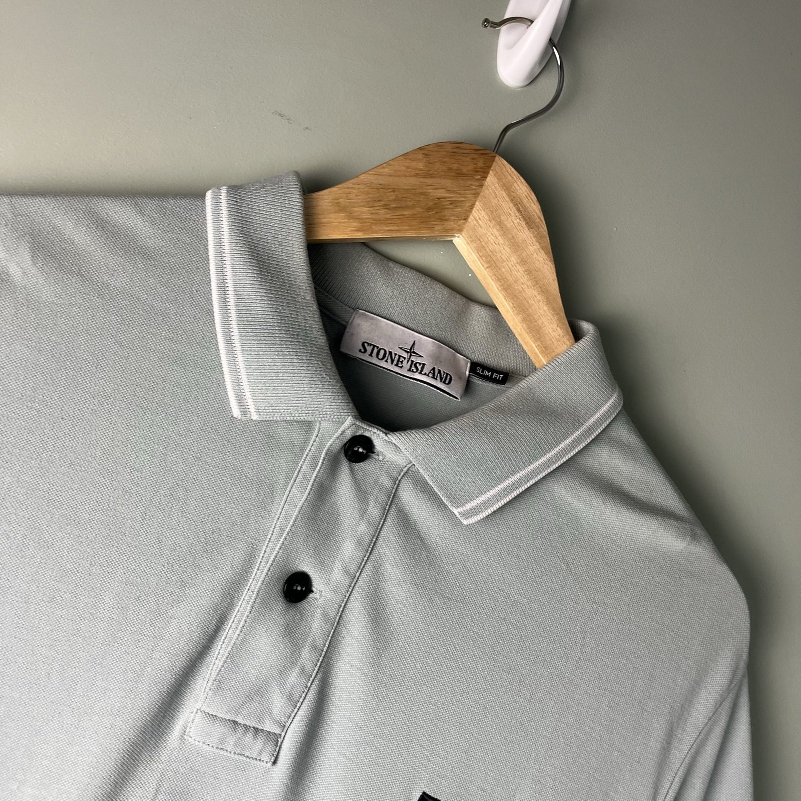 Stone Island Mens Light Blue Slim Fit Polo Shirt image 2