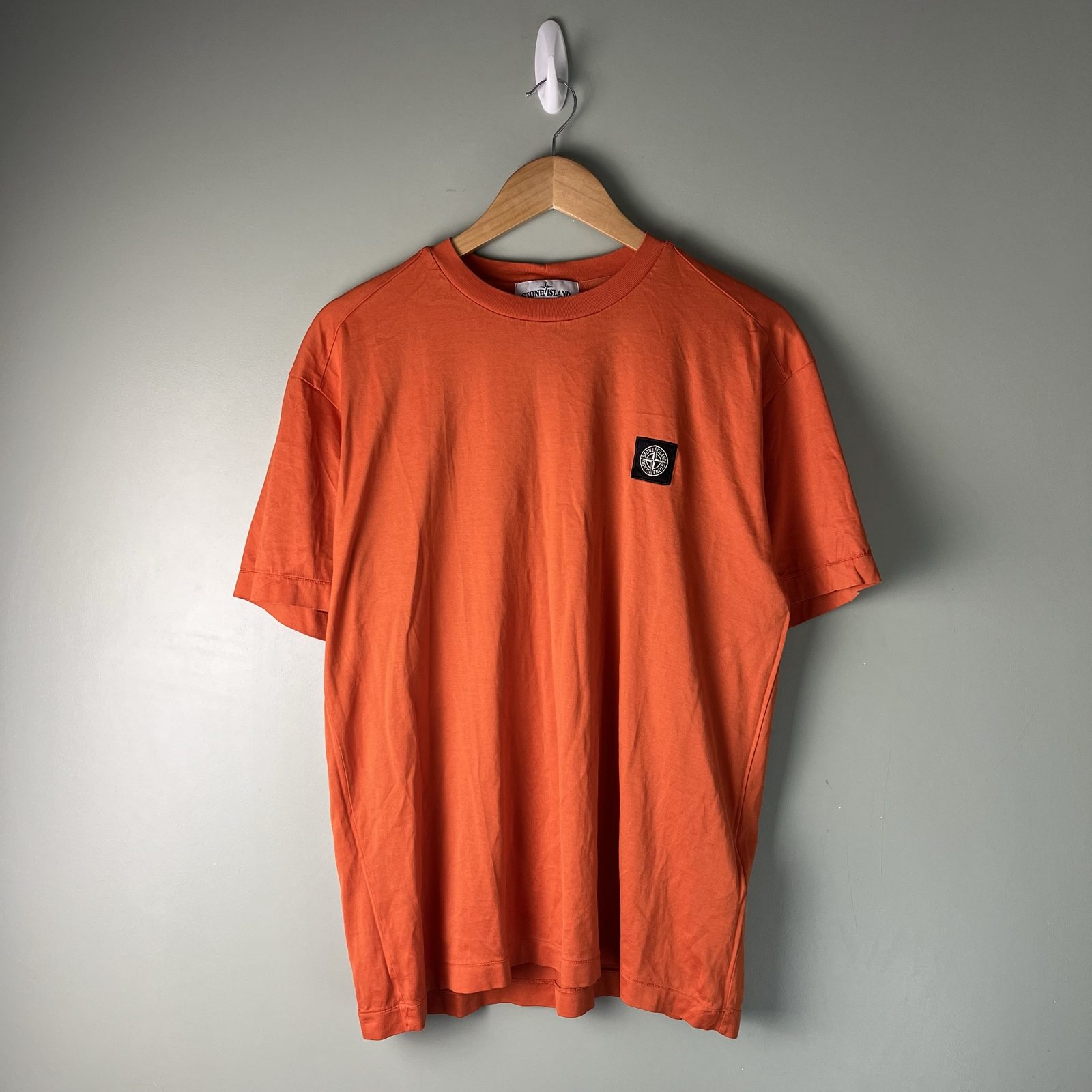 Stone Island Men's Orange Cotton Short Sleeve T-Shirt h