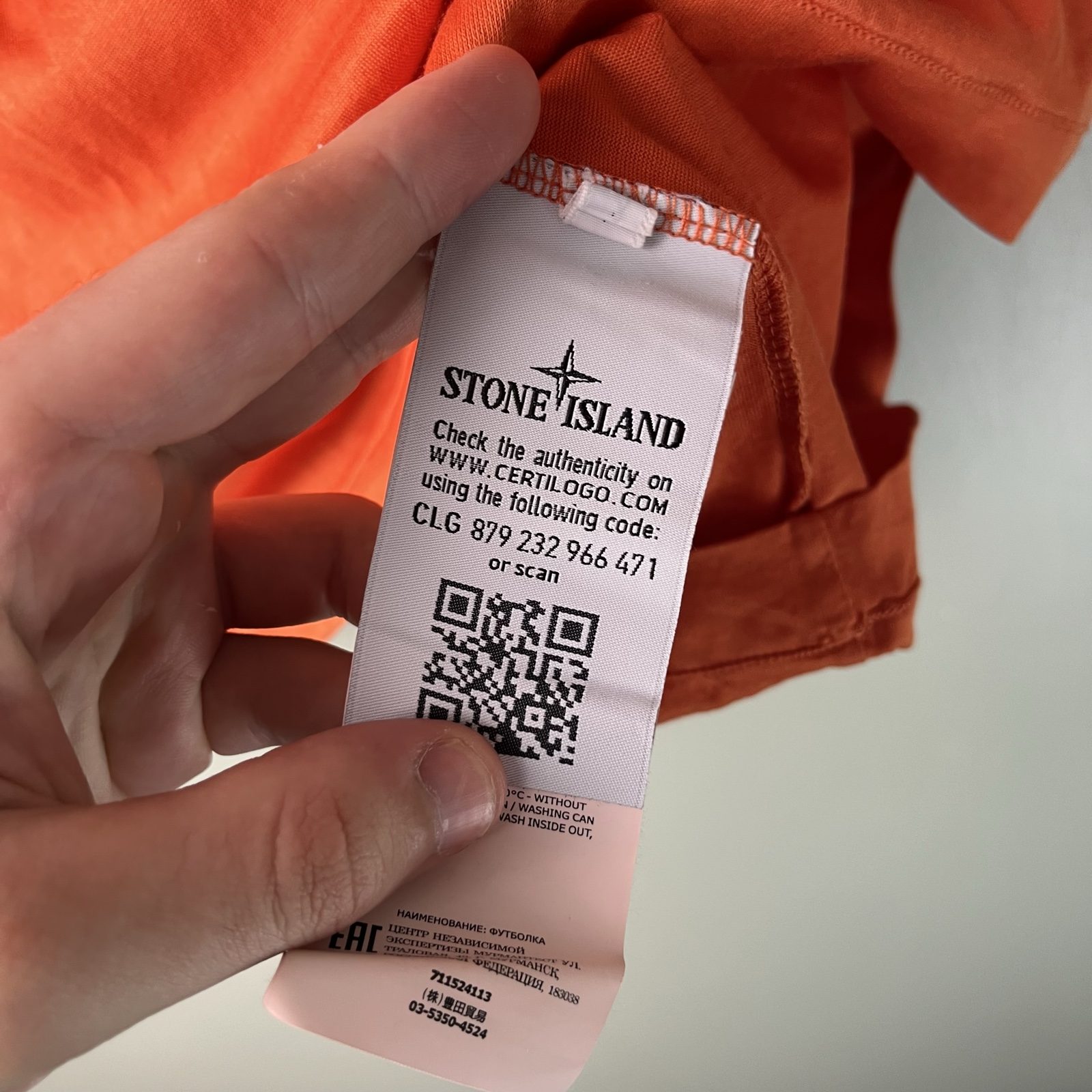 Stone Island Men's Orange Cotton Short Sleeve T-Shirt h image 3