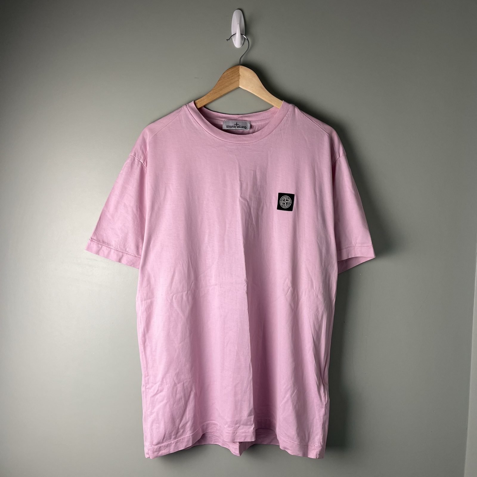 Stone Island Pink Logo Compass Patch T-Shirt
