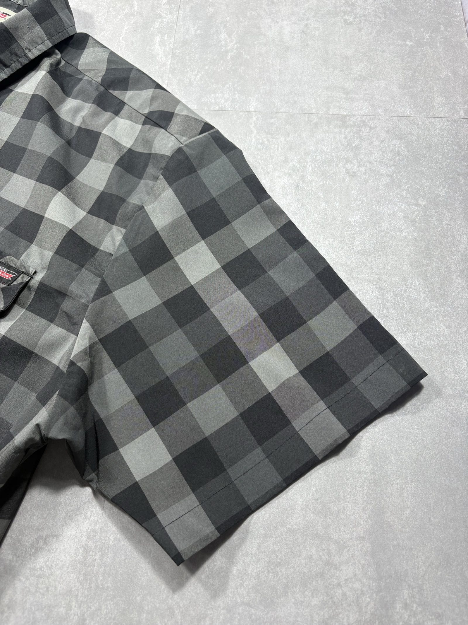 Dickies Men Black & Grey Checked Short Sleeve Shirt 2XL image 3