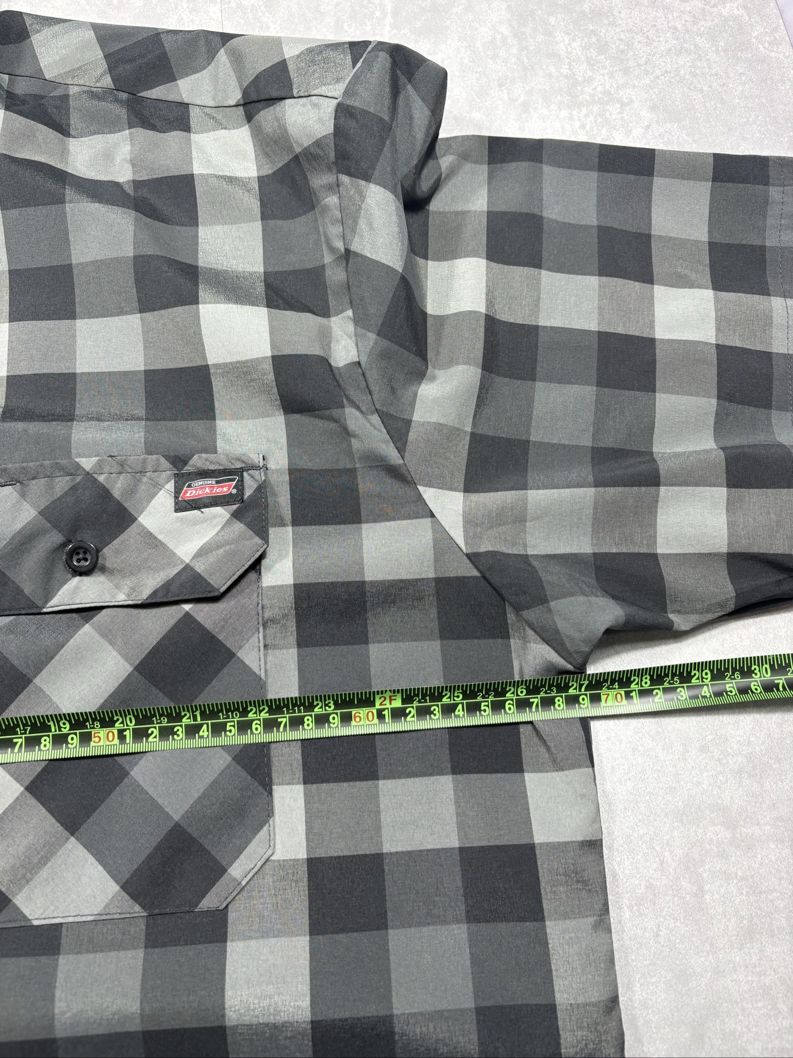 Dickies Men Black & Grey Checked Short Sleeve Shirt 2XL image 7