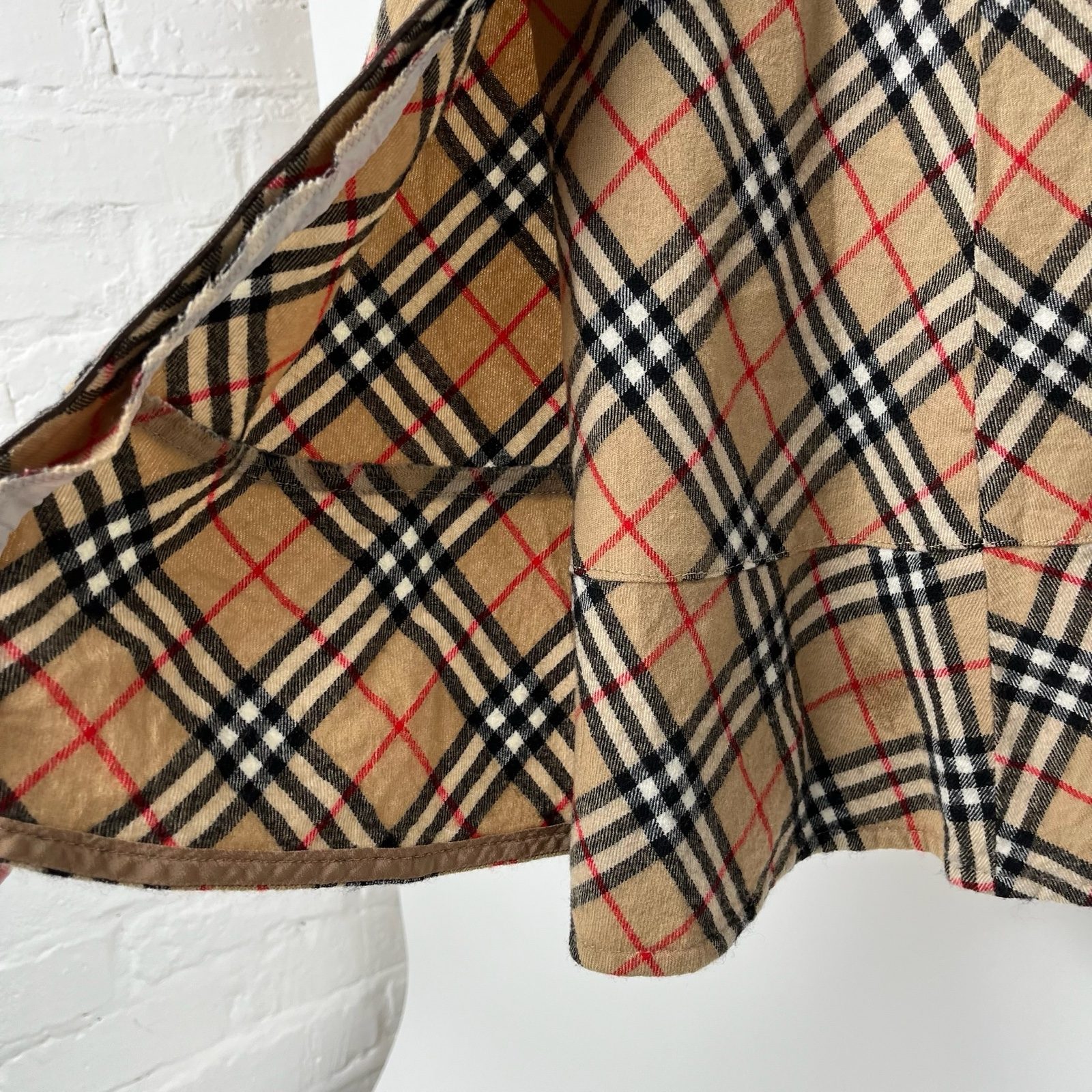 Burberry Blue Label Vintage Nova Check Beige Wrap Around Midi Skirt - S image 5