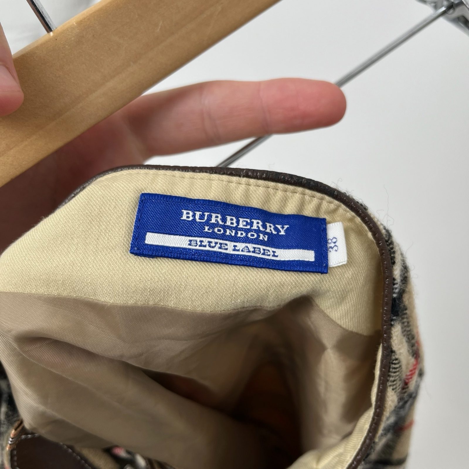 Burberry Blue Label Vintage Nova Check Beige Wrap Around Midi Skirt - S image 8