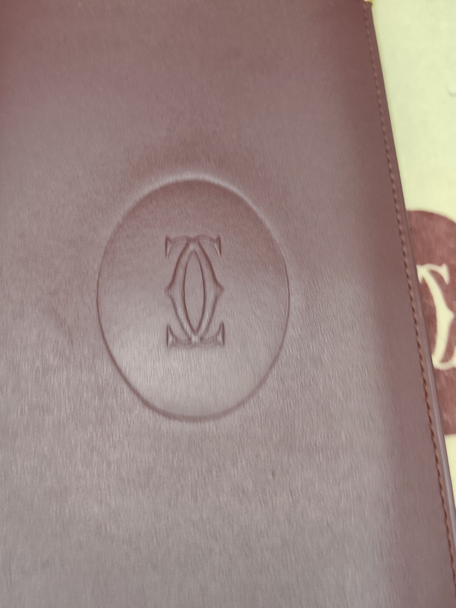 Cartier Burgundy Leather Wallet with Gold Corners Unisex image 6