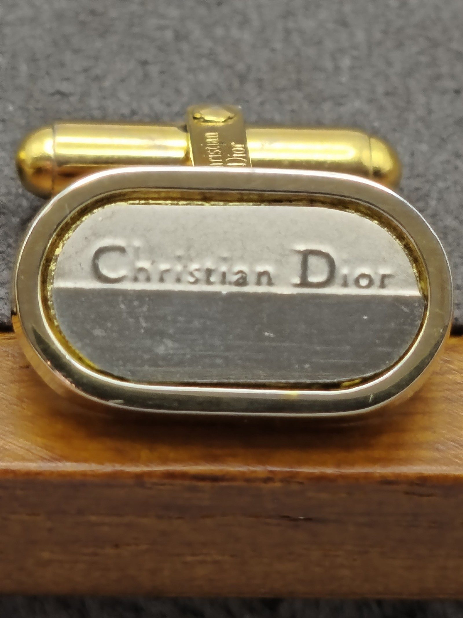 Christian Dior Gold Tone Cufflinks & Tie Clip Set image 6
