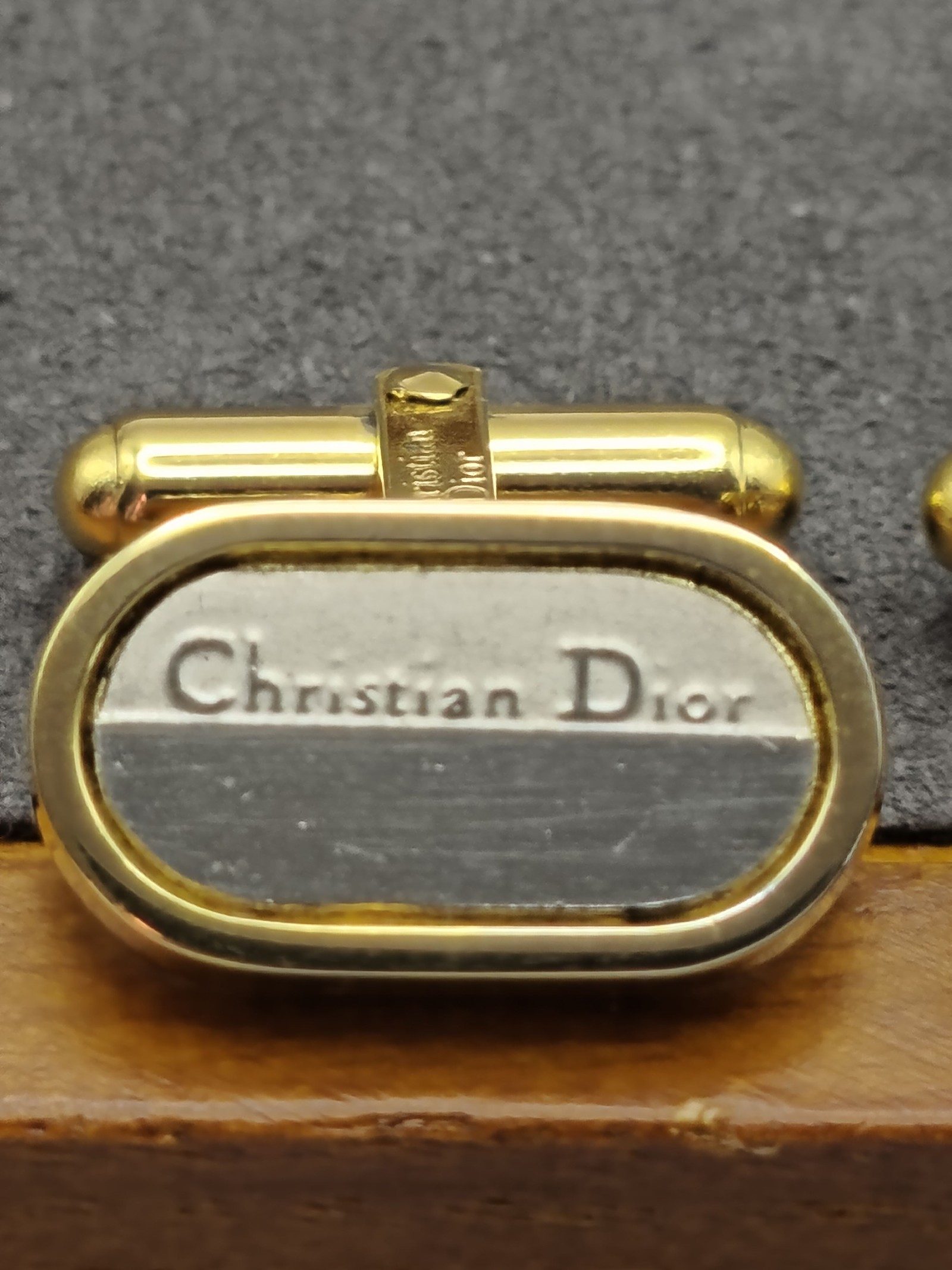 Christian Dior Gold Tone Cufflinks & Tie Clip Set image 7