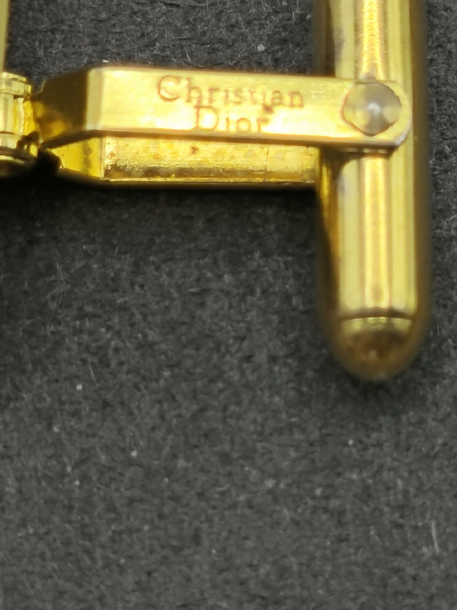 Christian Dior Gold Tone Cufflinks & Tie Clip Set image 10
