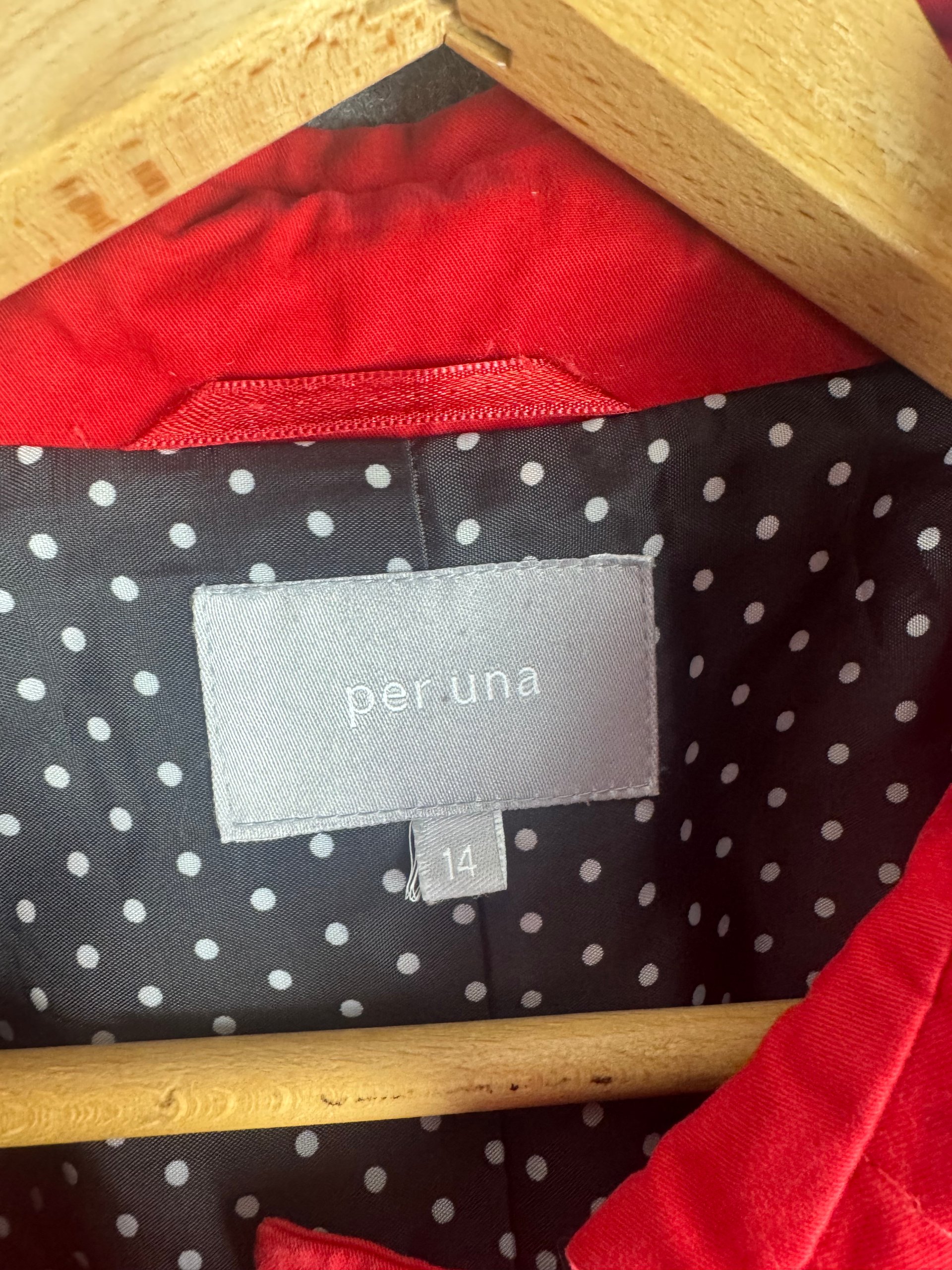 Per Una Red Casual Coat Women’s UK 14 Polka Dot Lined image 5