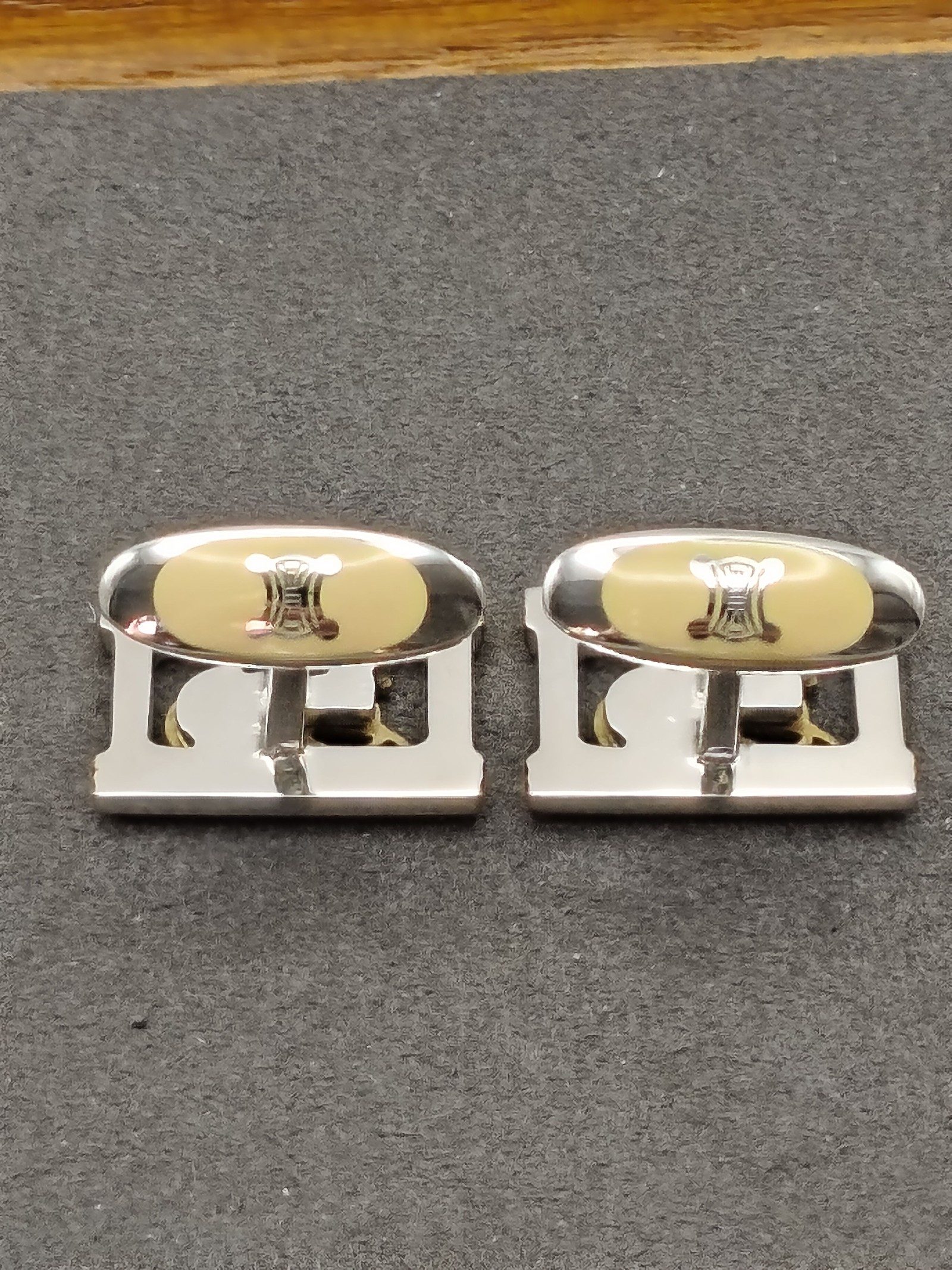 Celine Gold & Silver Horse Motif Cufflinks Unisex image 7