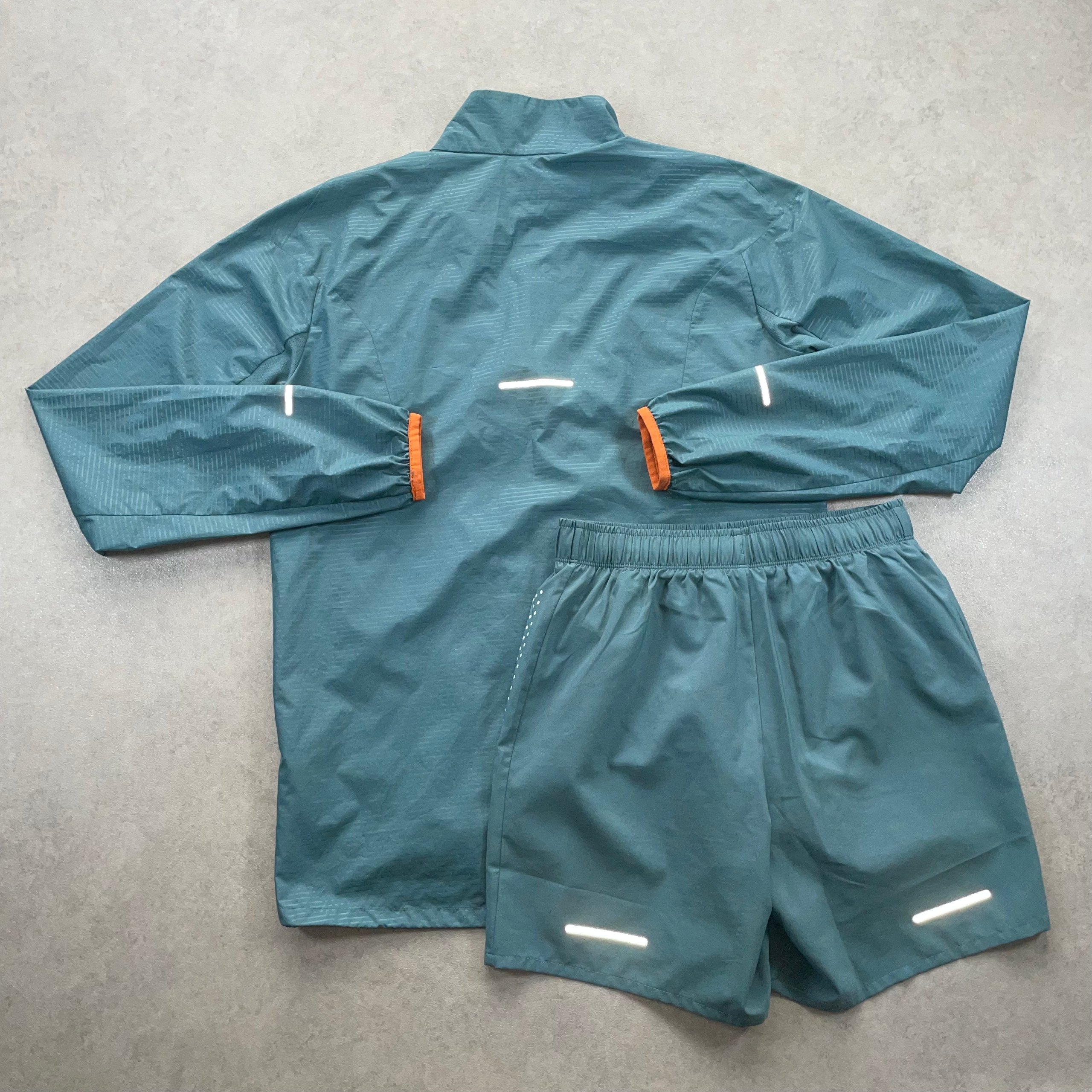Asics Lite-Show Mens Jacket Short Set "Denim Blue" (Mens Size Small) image 2