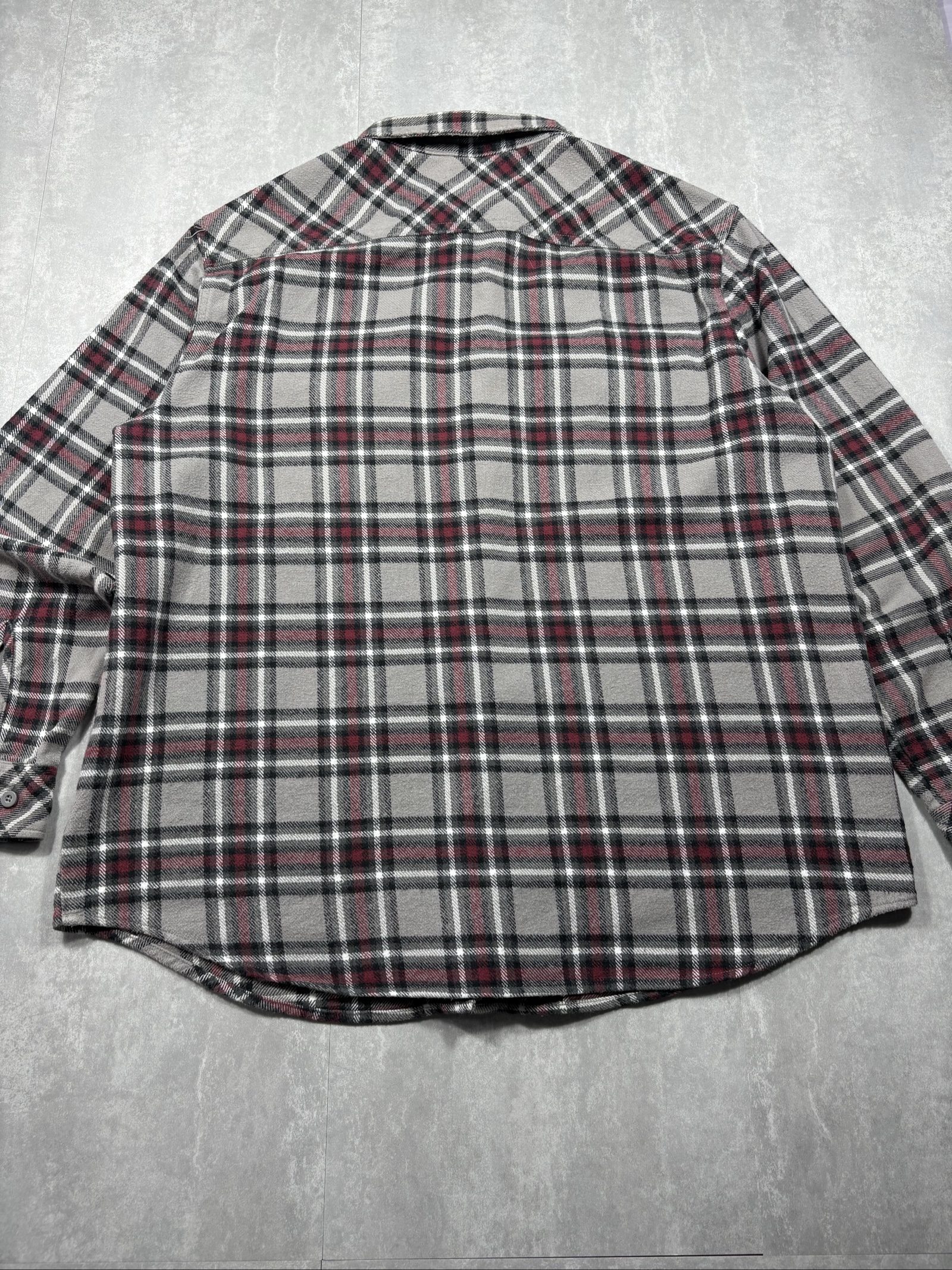 Dickies Grey & Red Checked Heavy Cotton Long Sleeve Shirt XL image 2