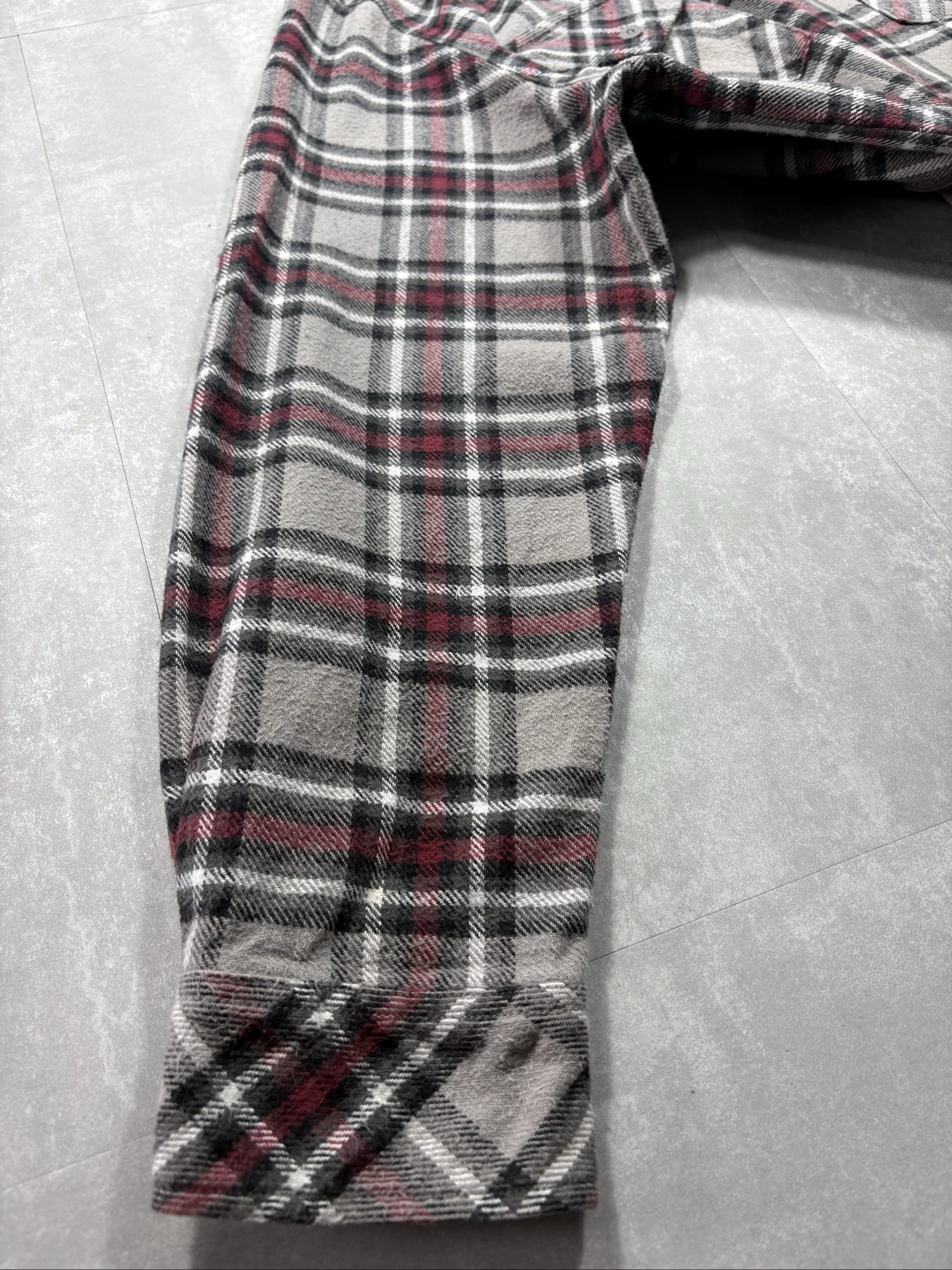 Dickies Grey & Red Checked Heavy Cotton Long Sleeve Shirt XL image 5