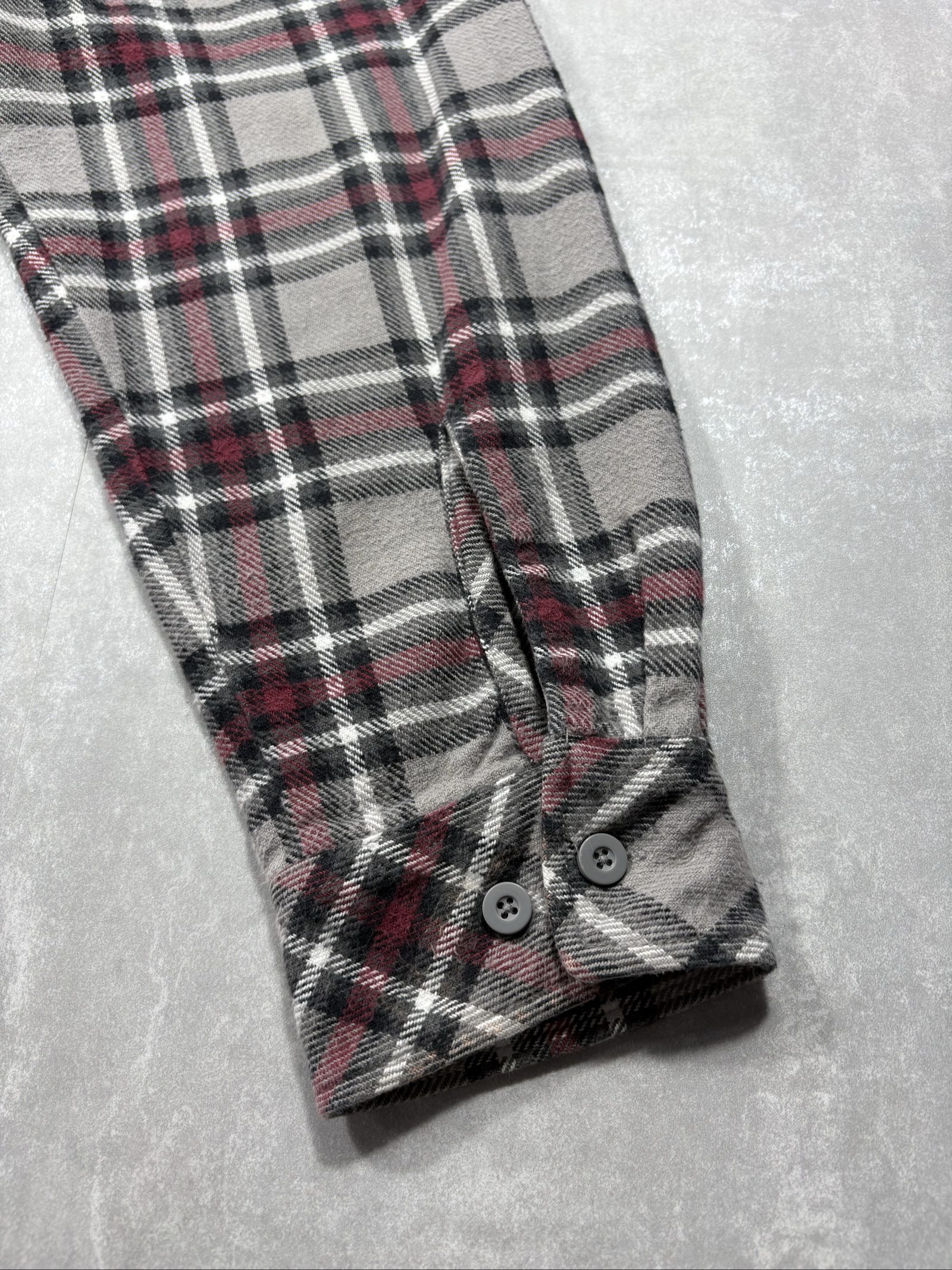 Dickies Grey & Red Checked Heavy Cotton Long Sleeve Shirt XL image 6