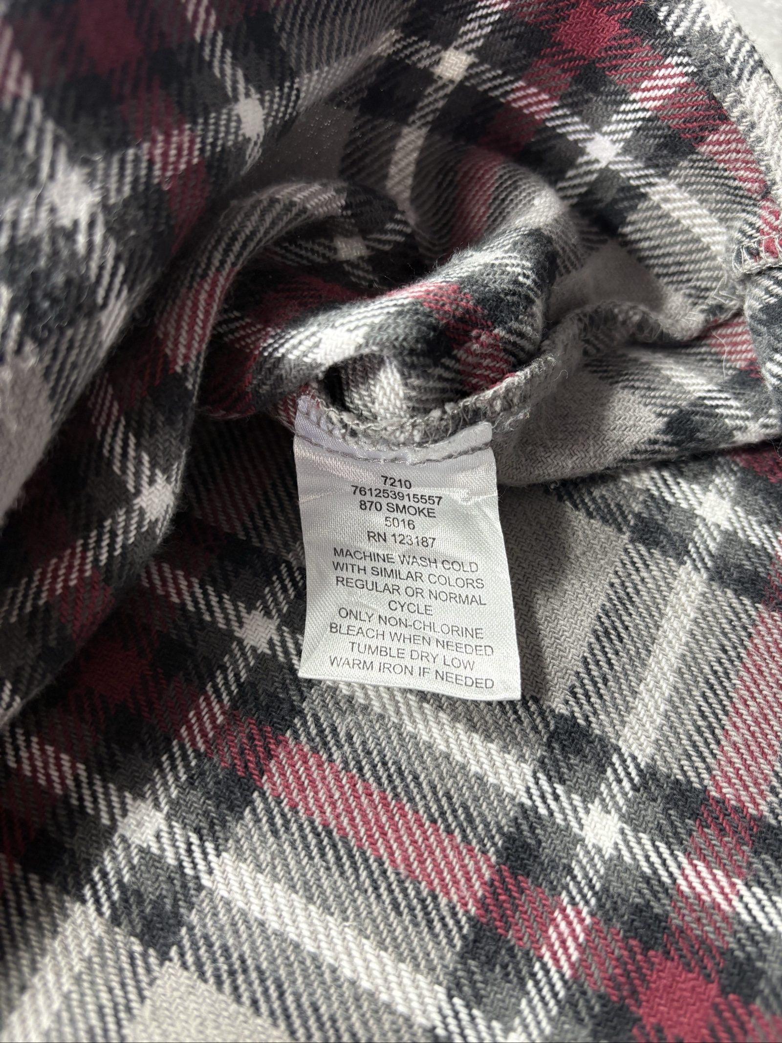 Dickies Grey & Red Checked Heavy Cotton Long Sleeve Shirt XL image 7
